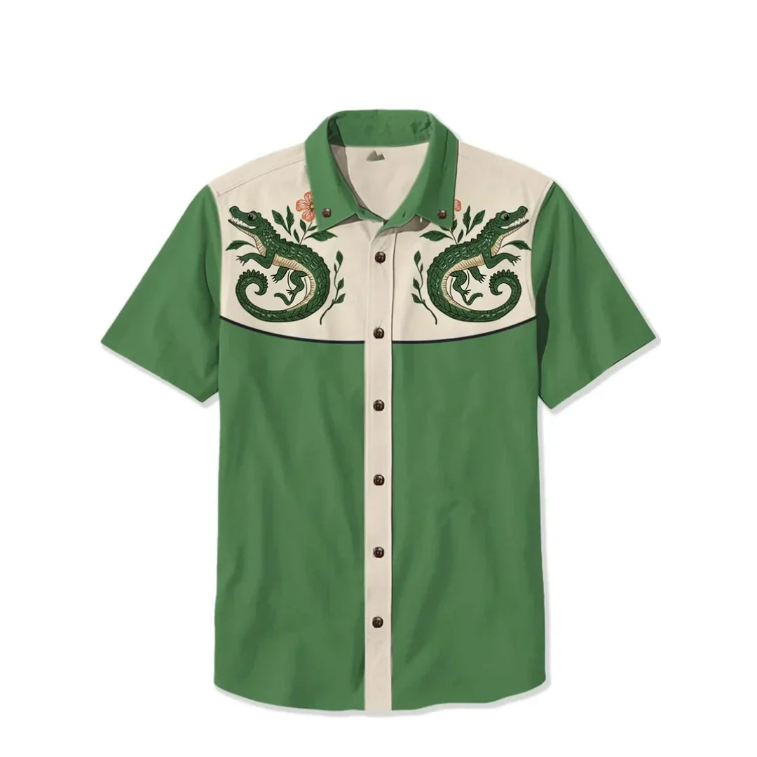 Embroidered Western Button Down Shirt