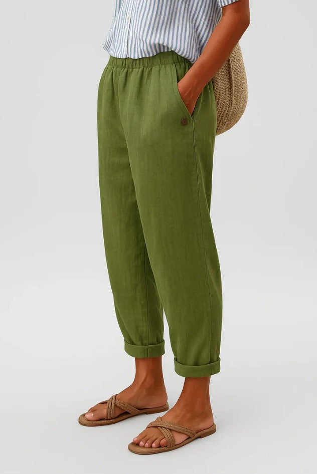 Straight Leg Casual Cotton Trousers