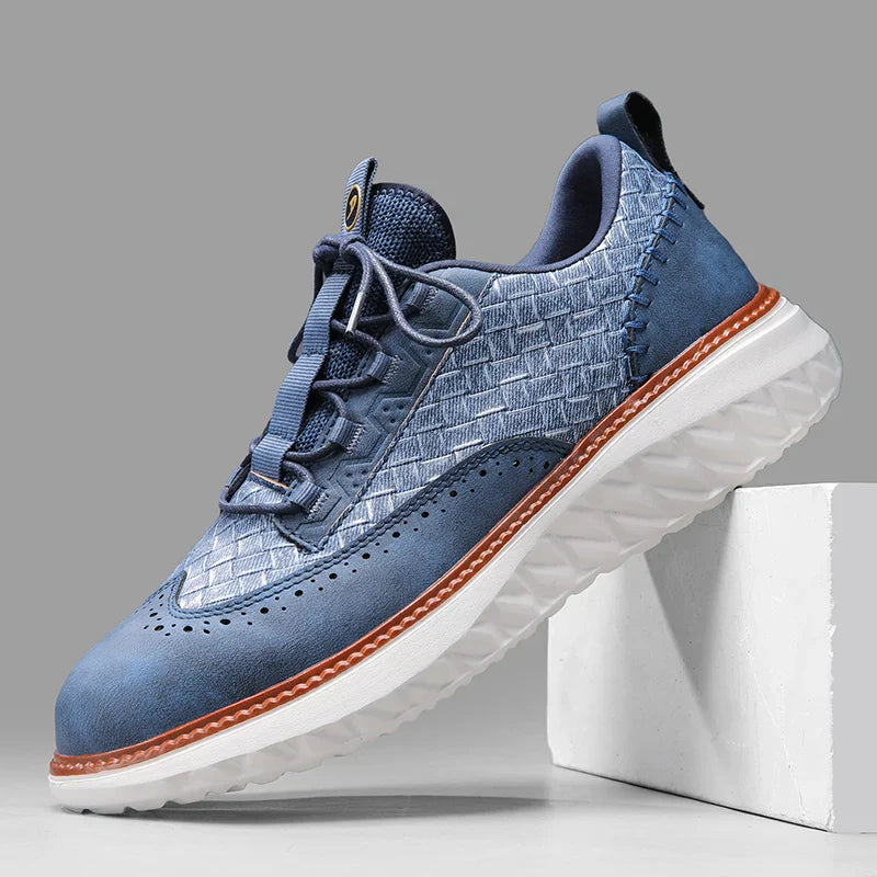 Men's leather sneakers - breathable lightweight trainers - casual daily