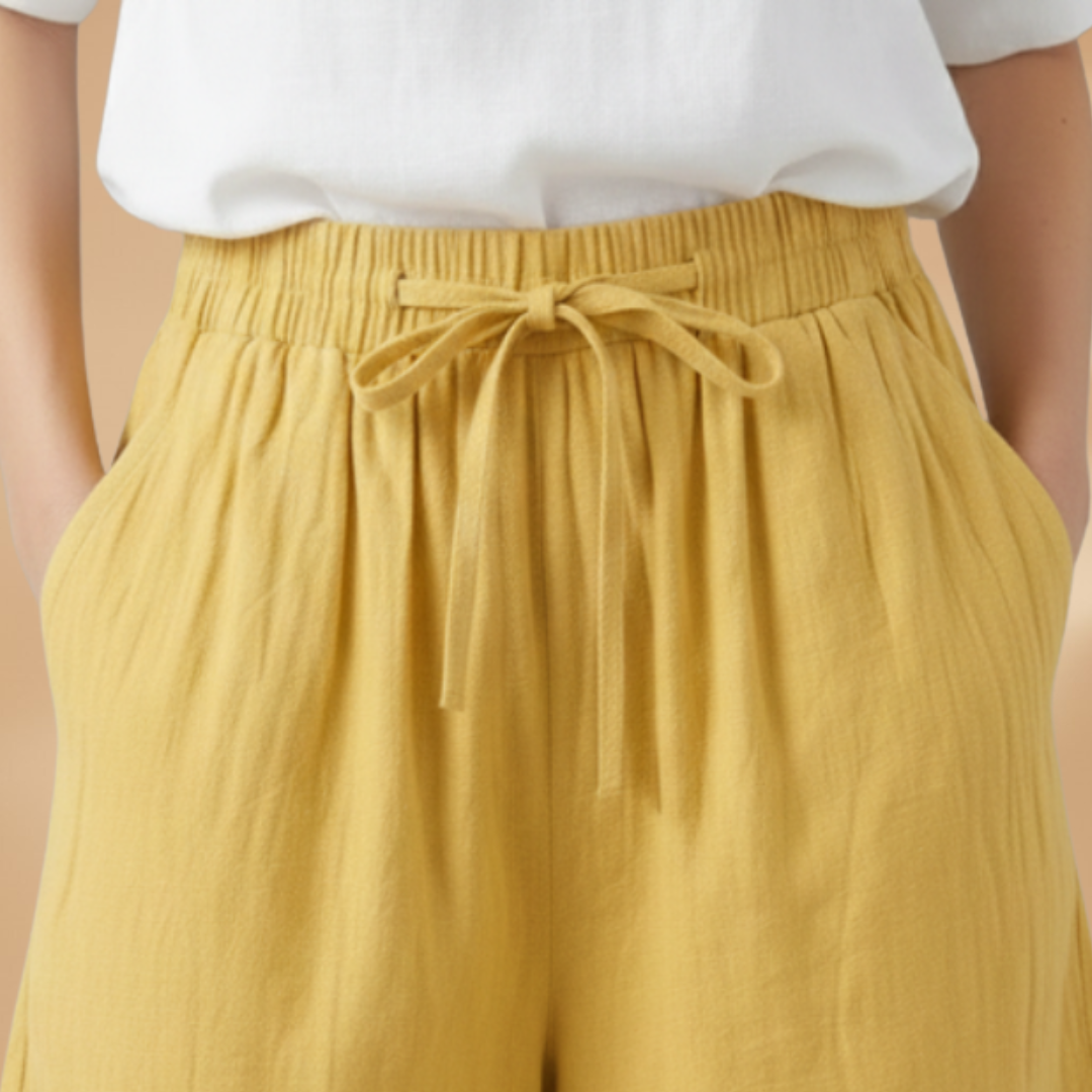 Women's knee-length shorts - relaxed fit elastic waistband casual shorts | home