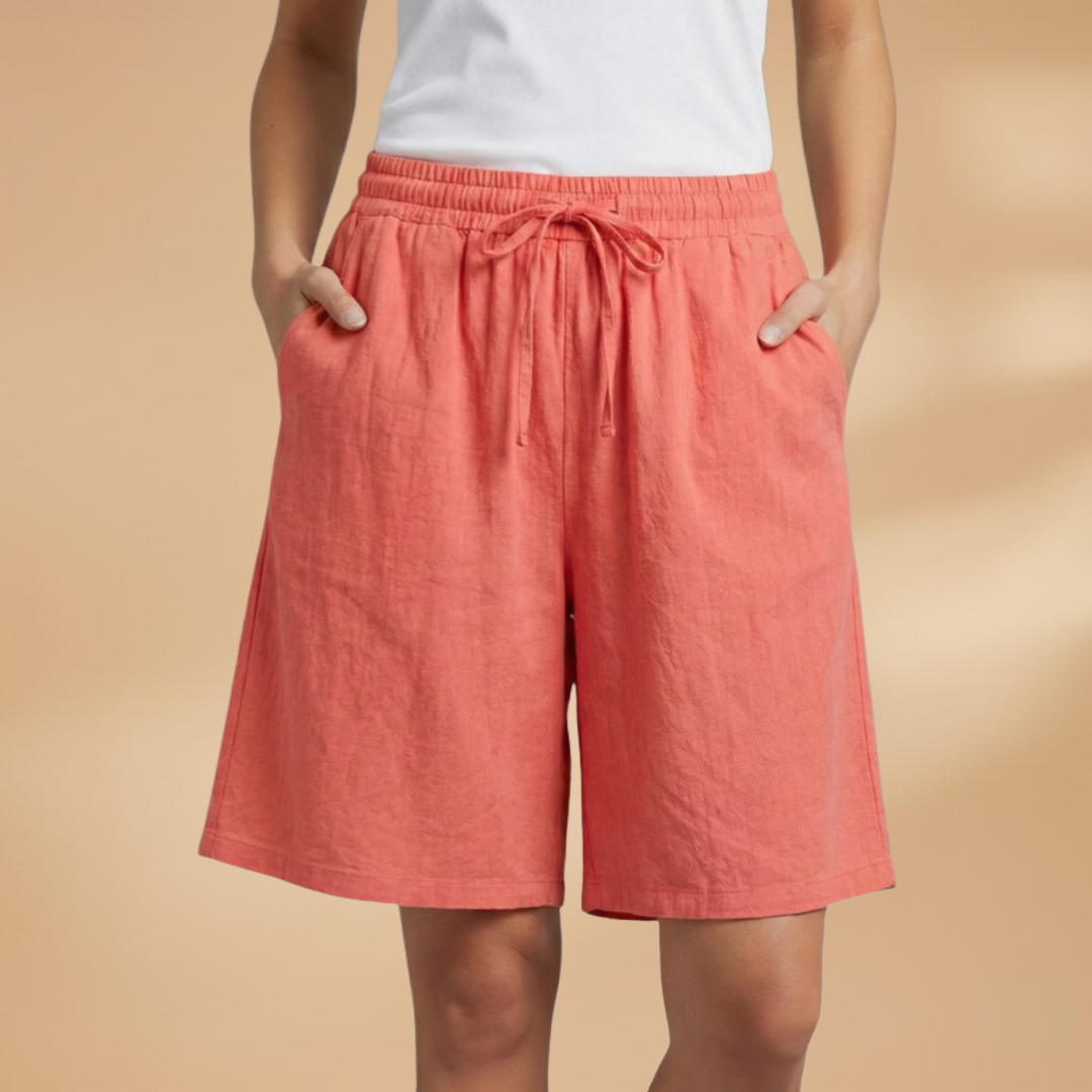 Women's knee-length shorts - relaxed fit elastic waistband casual shorts | home