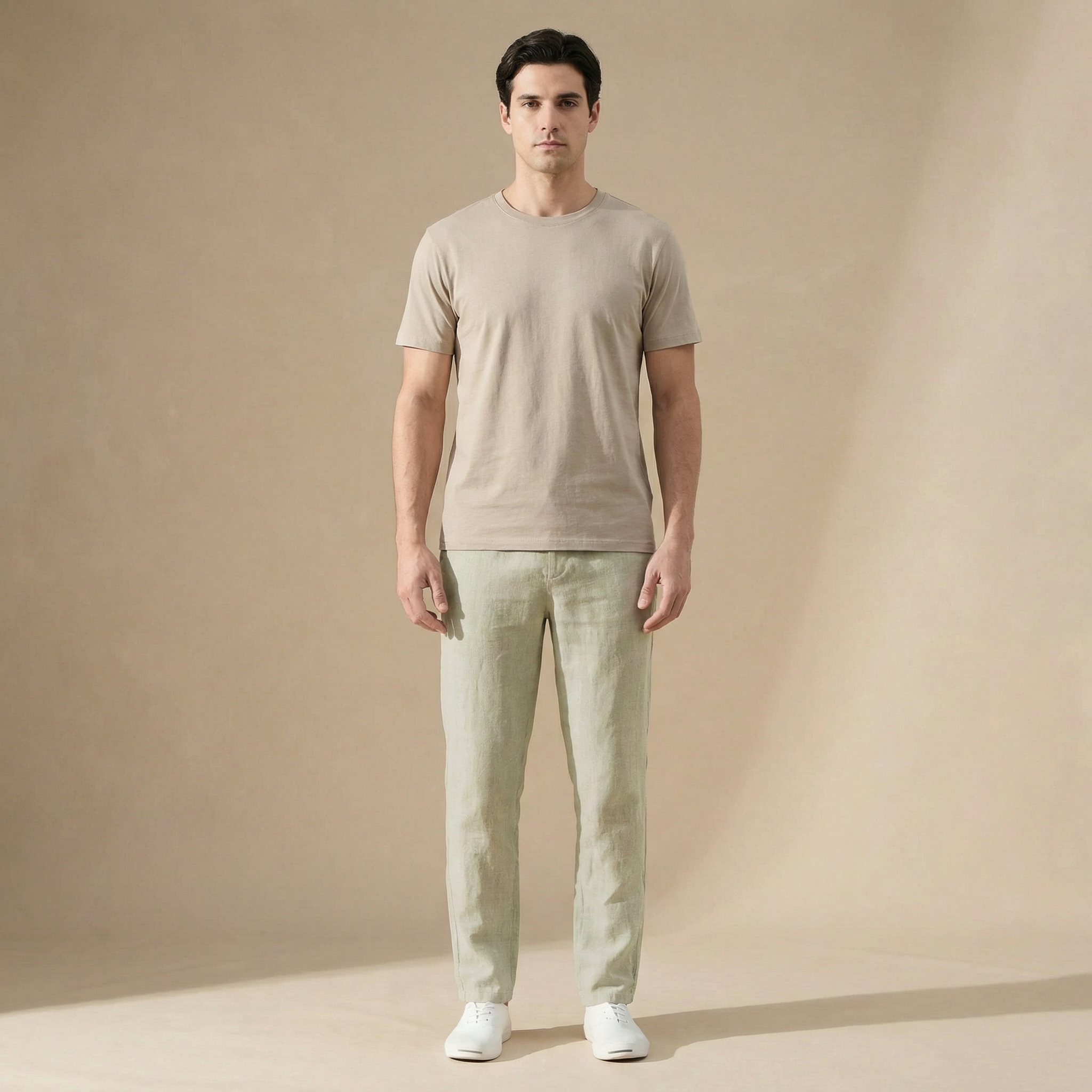 Men's Straight Leg Linen Trousers