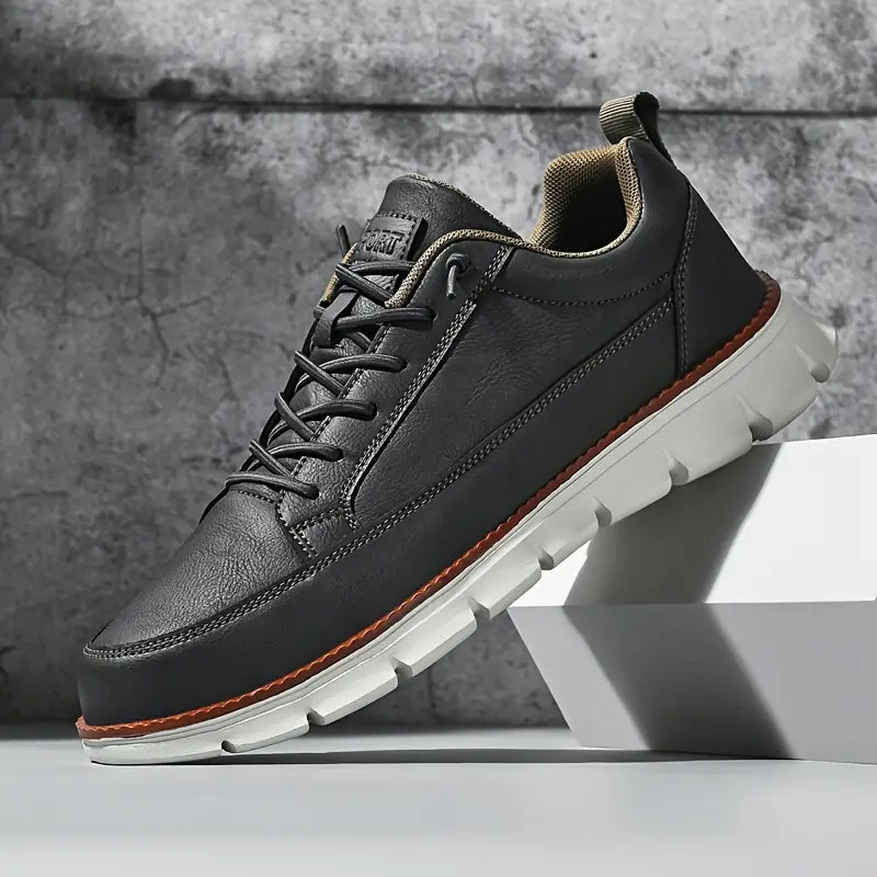Men's sneakers | leather cushioned sole - casual daily