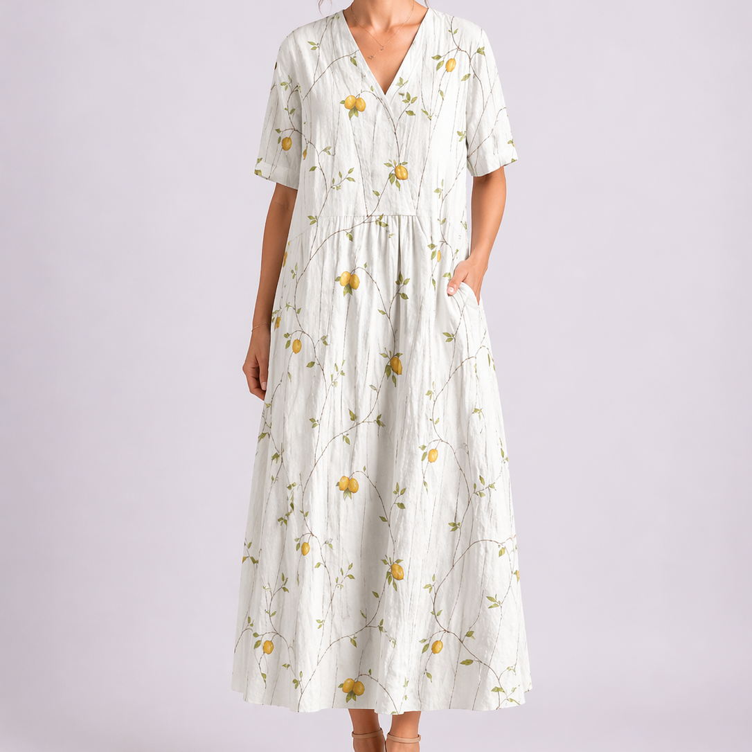 Floral Midi Dress V-Neck