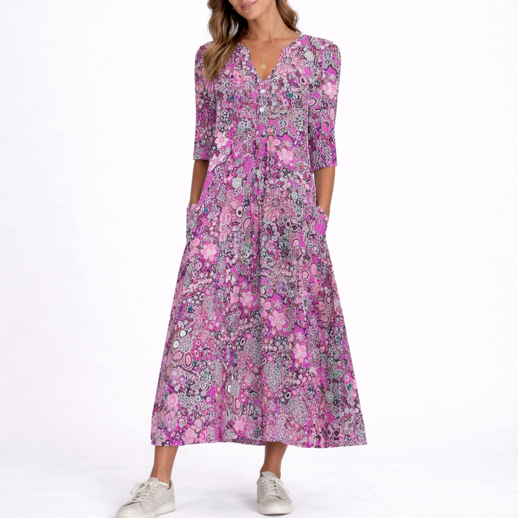 Floral Print Midii Dress