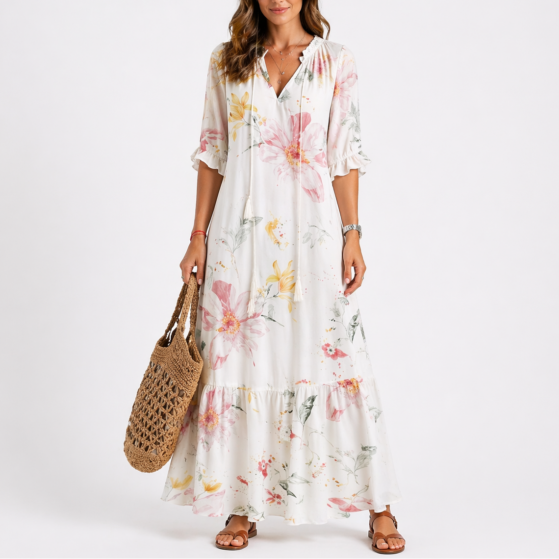 Midi Floral Print Dress