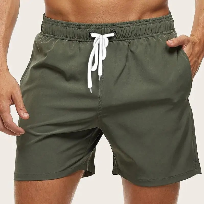 Quick-Dry Elastic Waist Swim Trunks