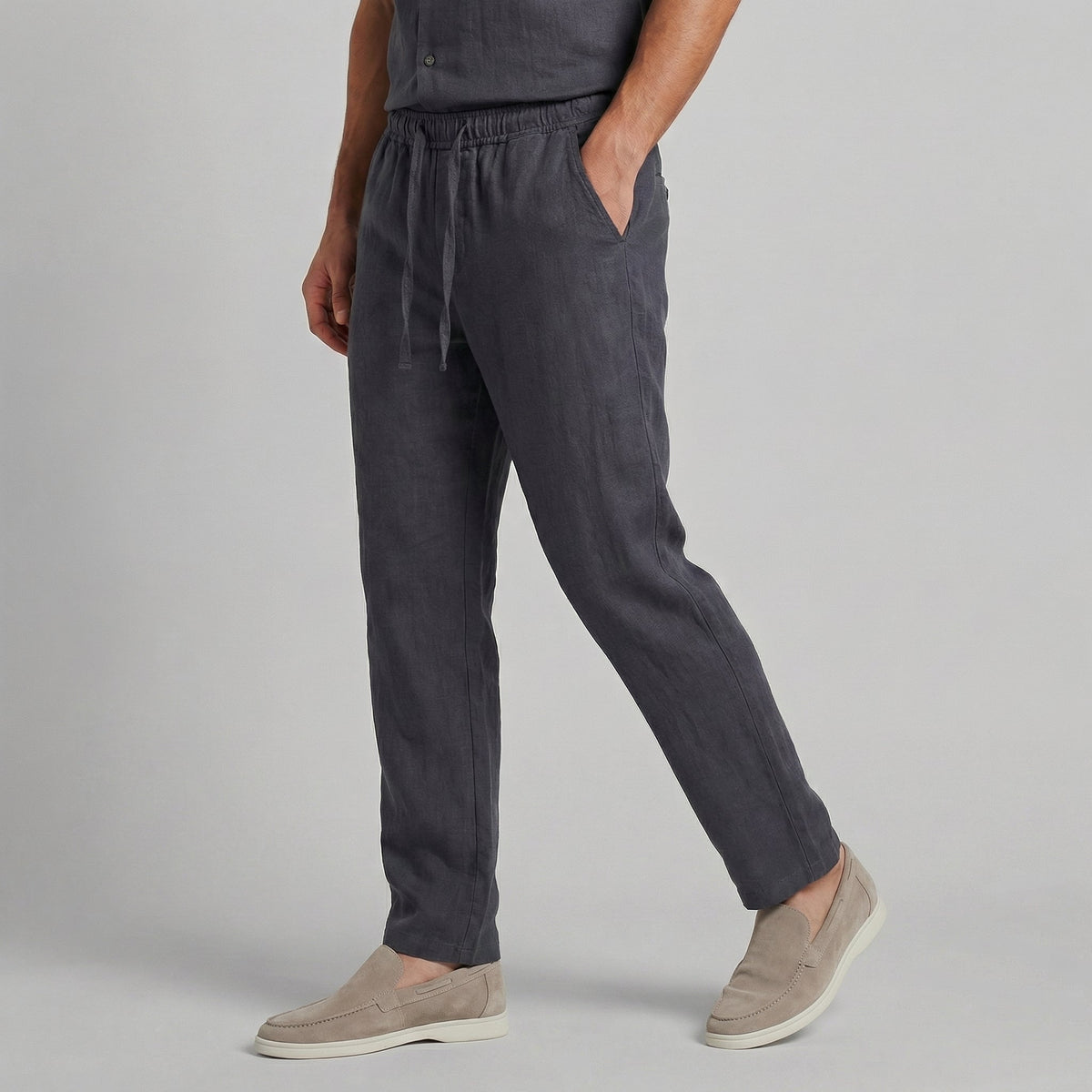 Men's Wide Leg Linen Trousers