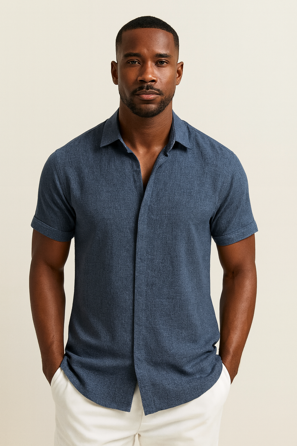Men's Short Sleeve Linen Shirt