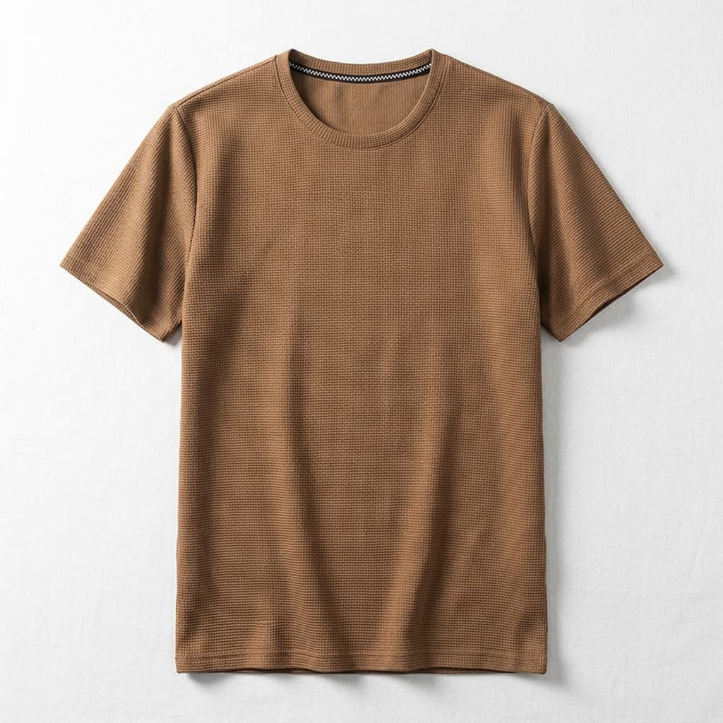 Men's waffle knit tshirt - relaxed tailored fit - everyday casual