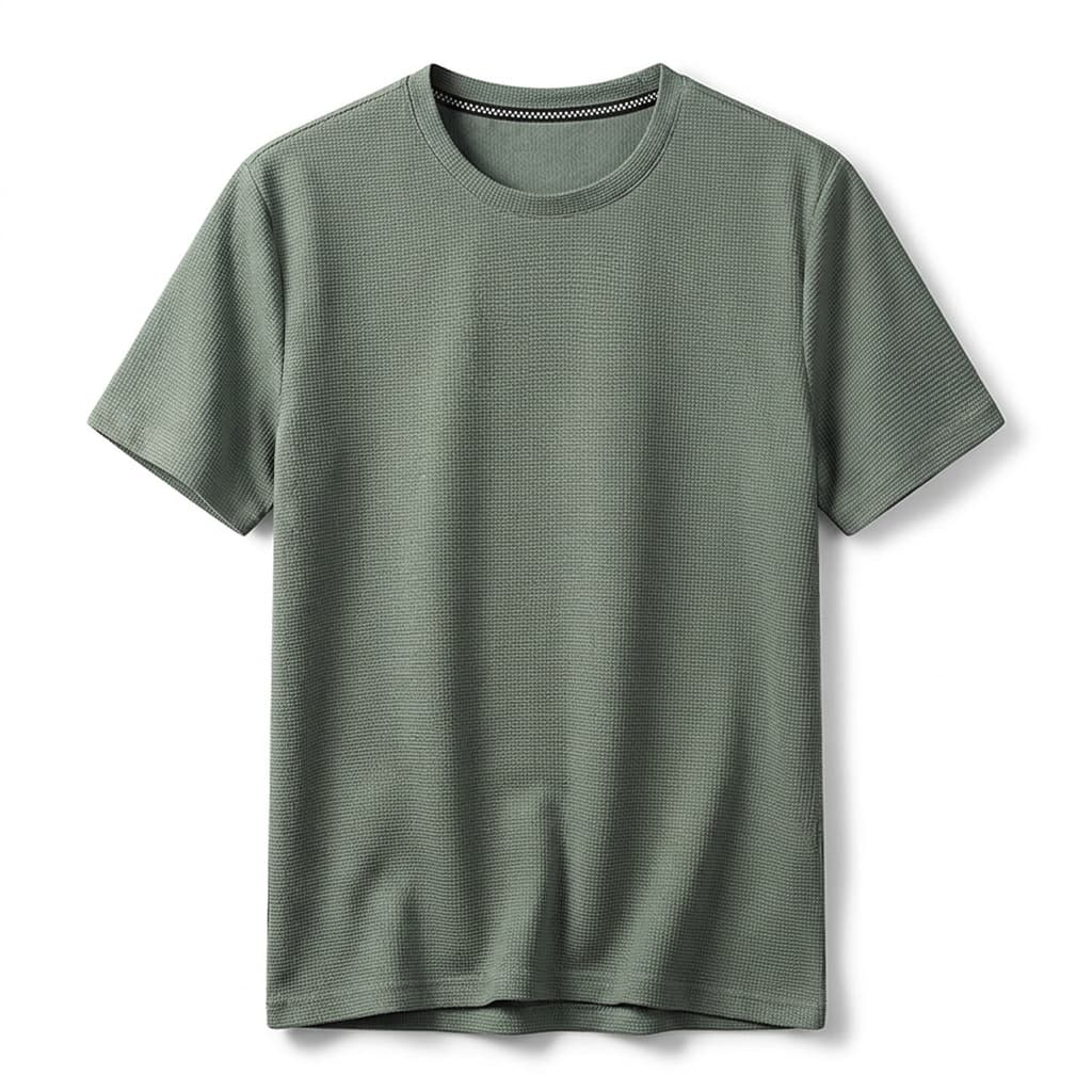 Men's waffle knit tshirt - relaxed tailored fit - everyday casual