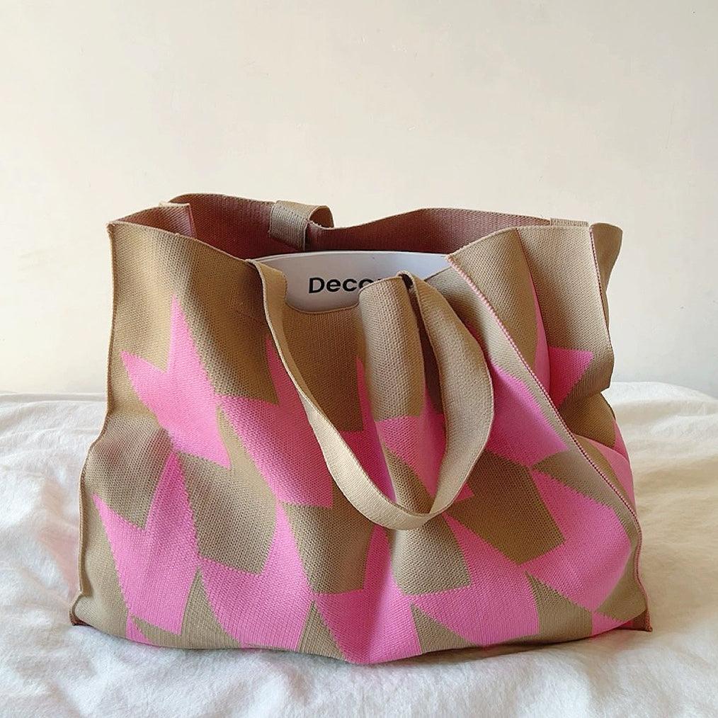Women's geometric tote bag shopper spacious