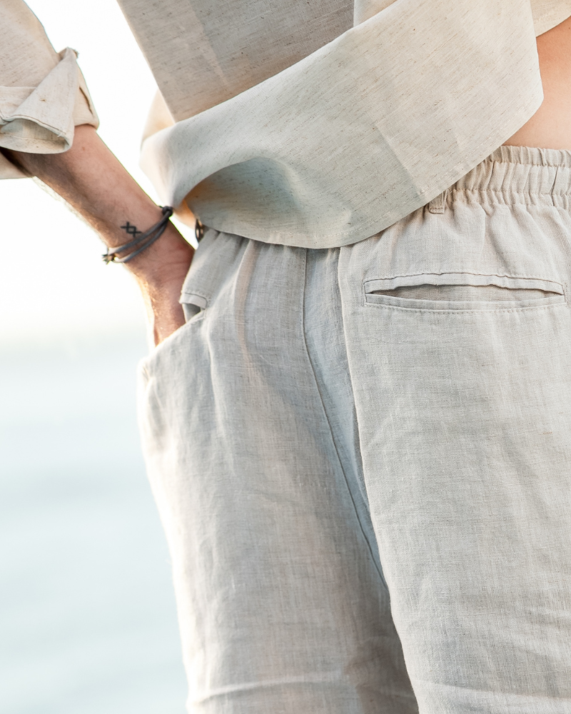 Men's Linen Blend Straight Shorts