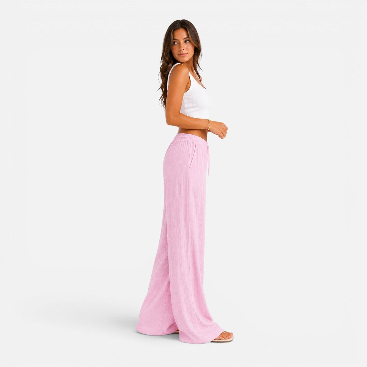 Wide Leg Drawstring Trousers