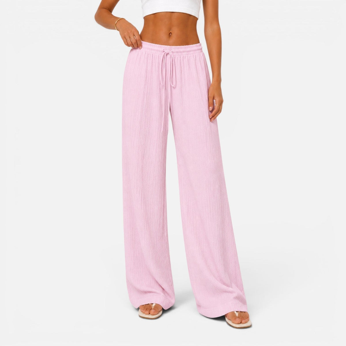 Wide Leg Drawstring Trousers