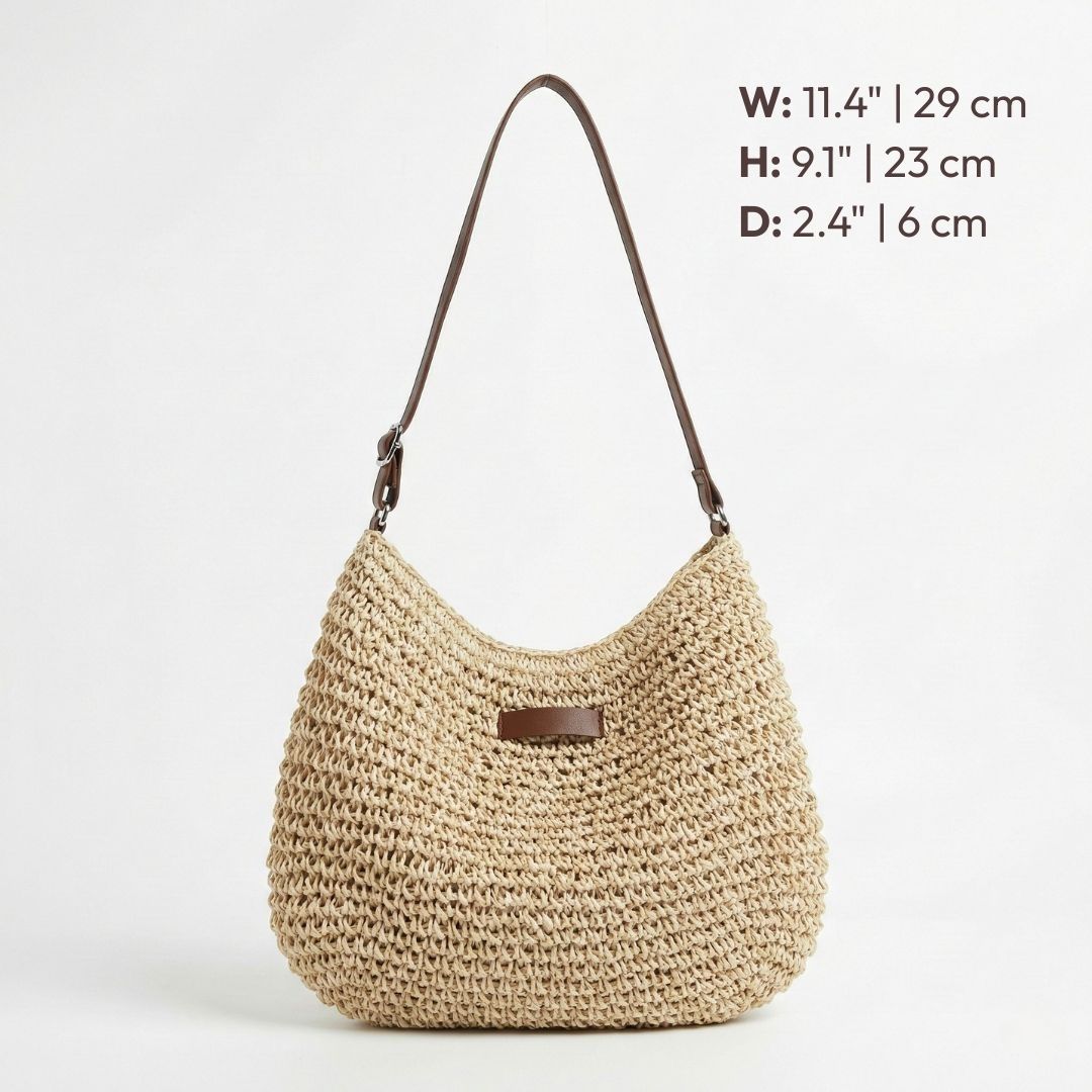 Woven Straw Crossbody Shoulder Bag