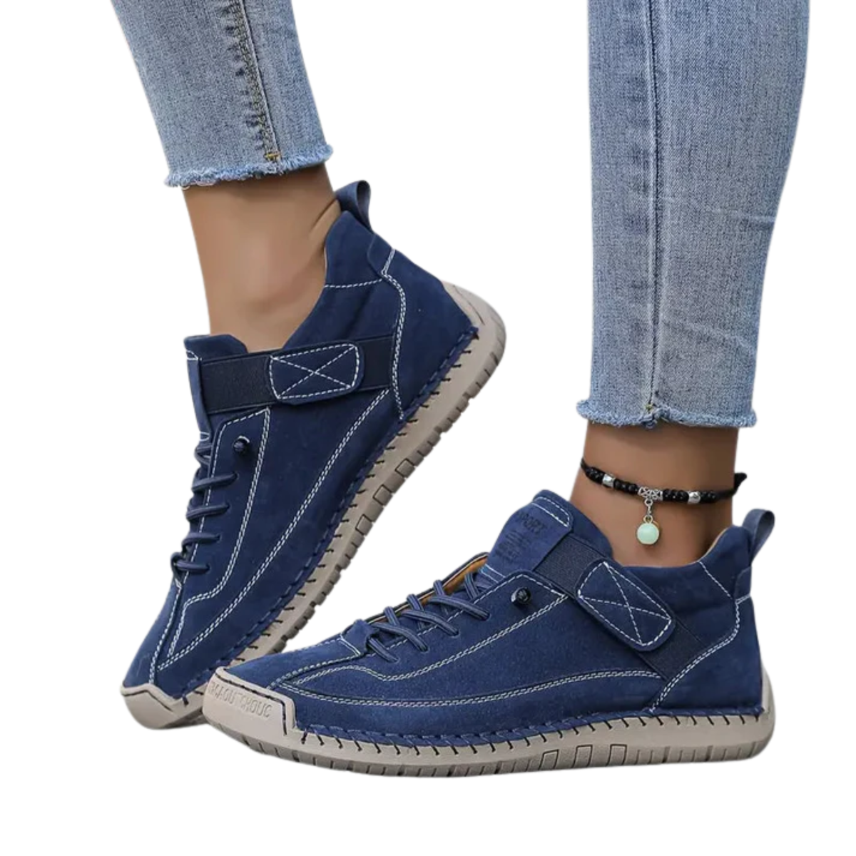Women's sneakers — textured lace-up cushioned sole — casual daily