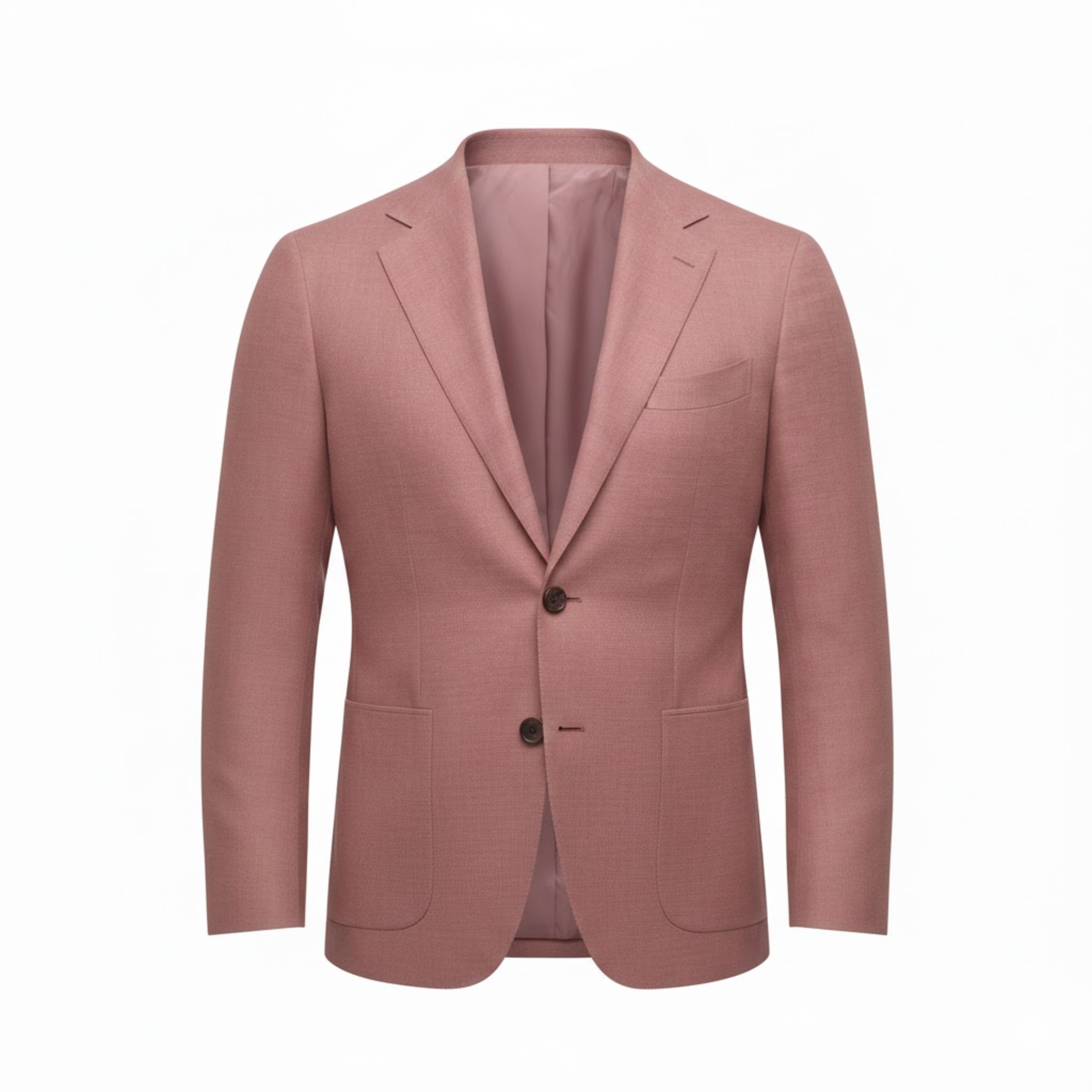 Men's Slim Fit Tailored Blazer with Notched Lapels and Two-Button Closure