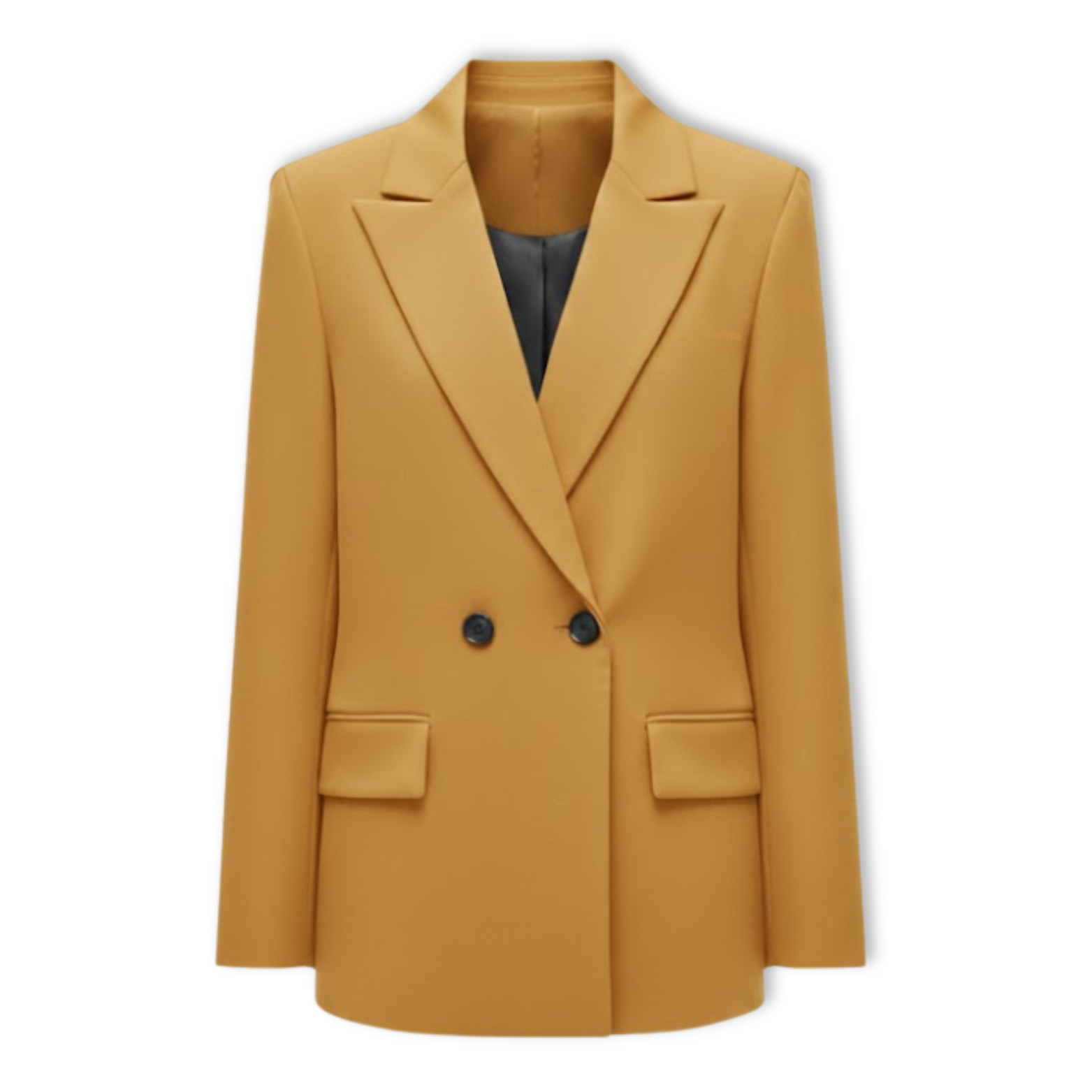 Women's Double Breasted Blazer Notched Lapel Long Sleeve Loose Fit Office Jacket