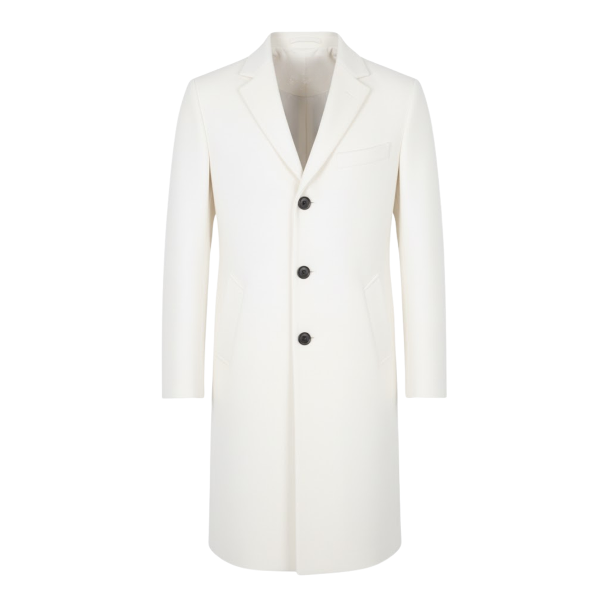 Long Cotton Coat Wool Blend Pure Color Slim Windbreaker Jacket
