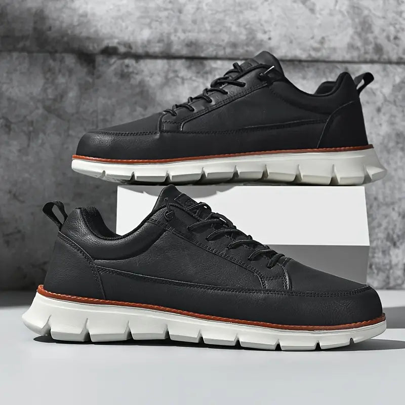 Men's sneakers | leather cushioned sole - casual daily
