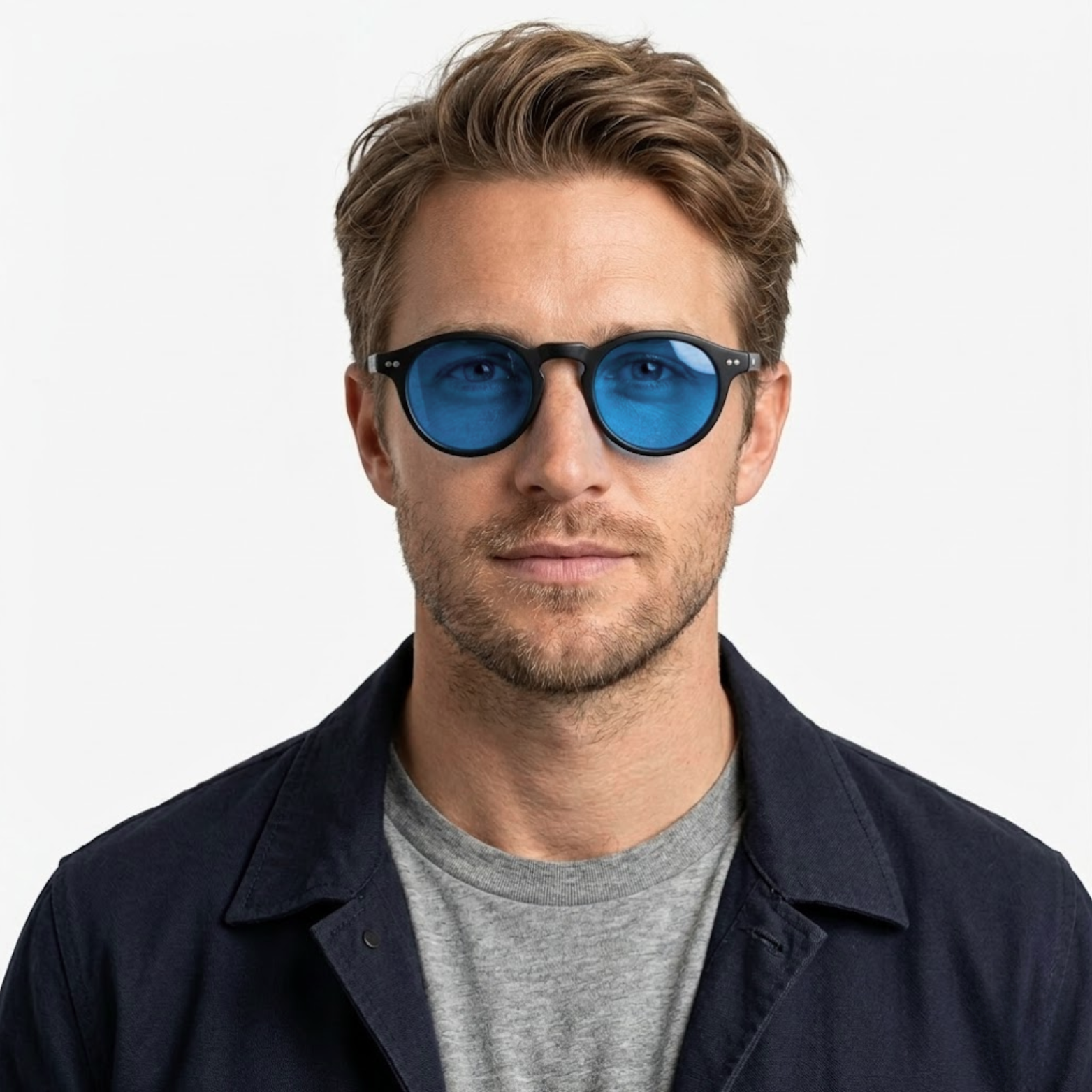 Polarized Retro Round Sunglasses Unisex Acetate Frame UV400 Protection Sun Shades