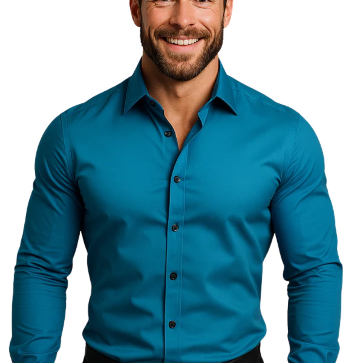 Men’s long-sleeved shirt — structured fit wrinkle-free finish — business