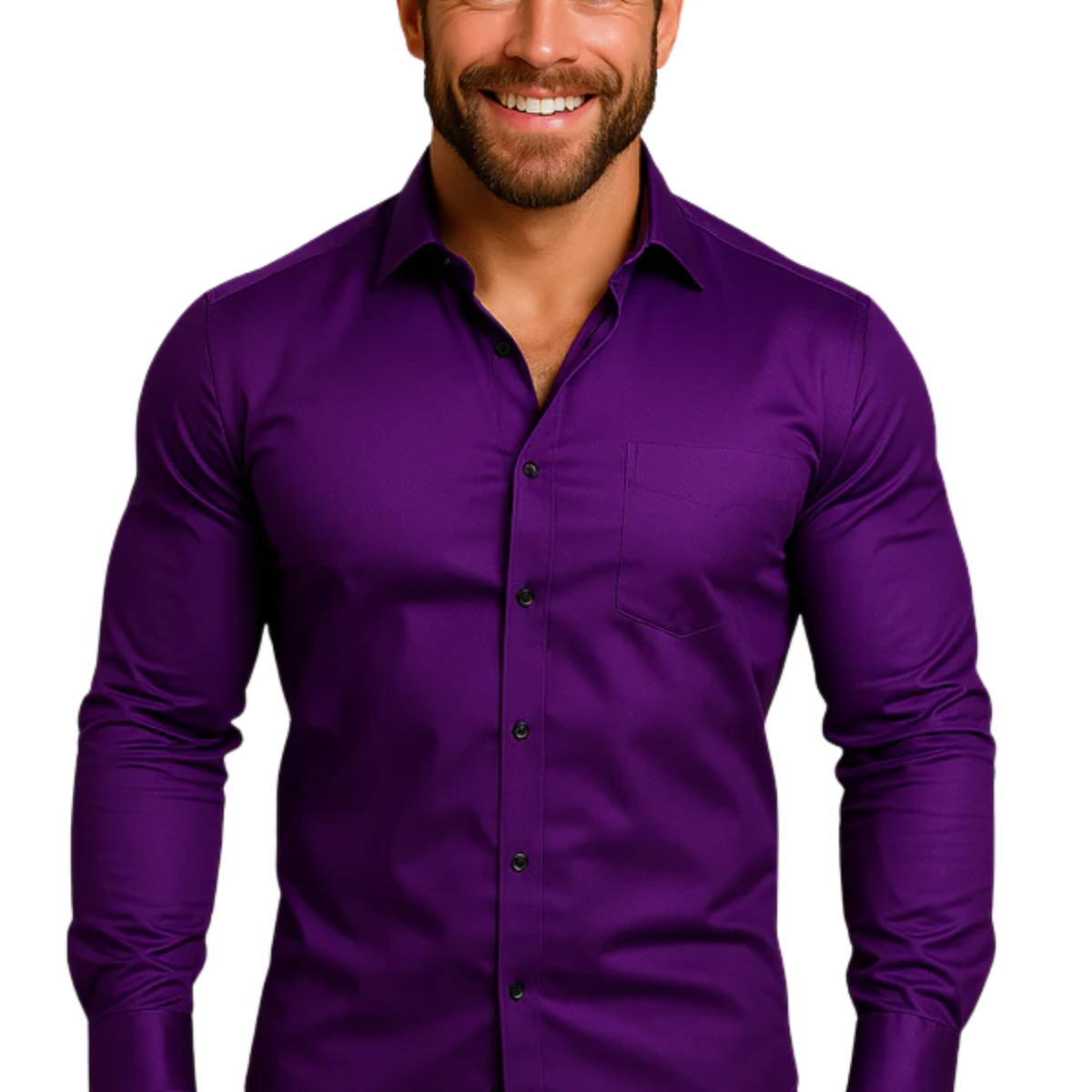 Men’s long-sleeved shirt — structured fit wrinkle-free finish — business