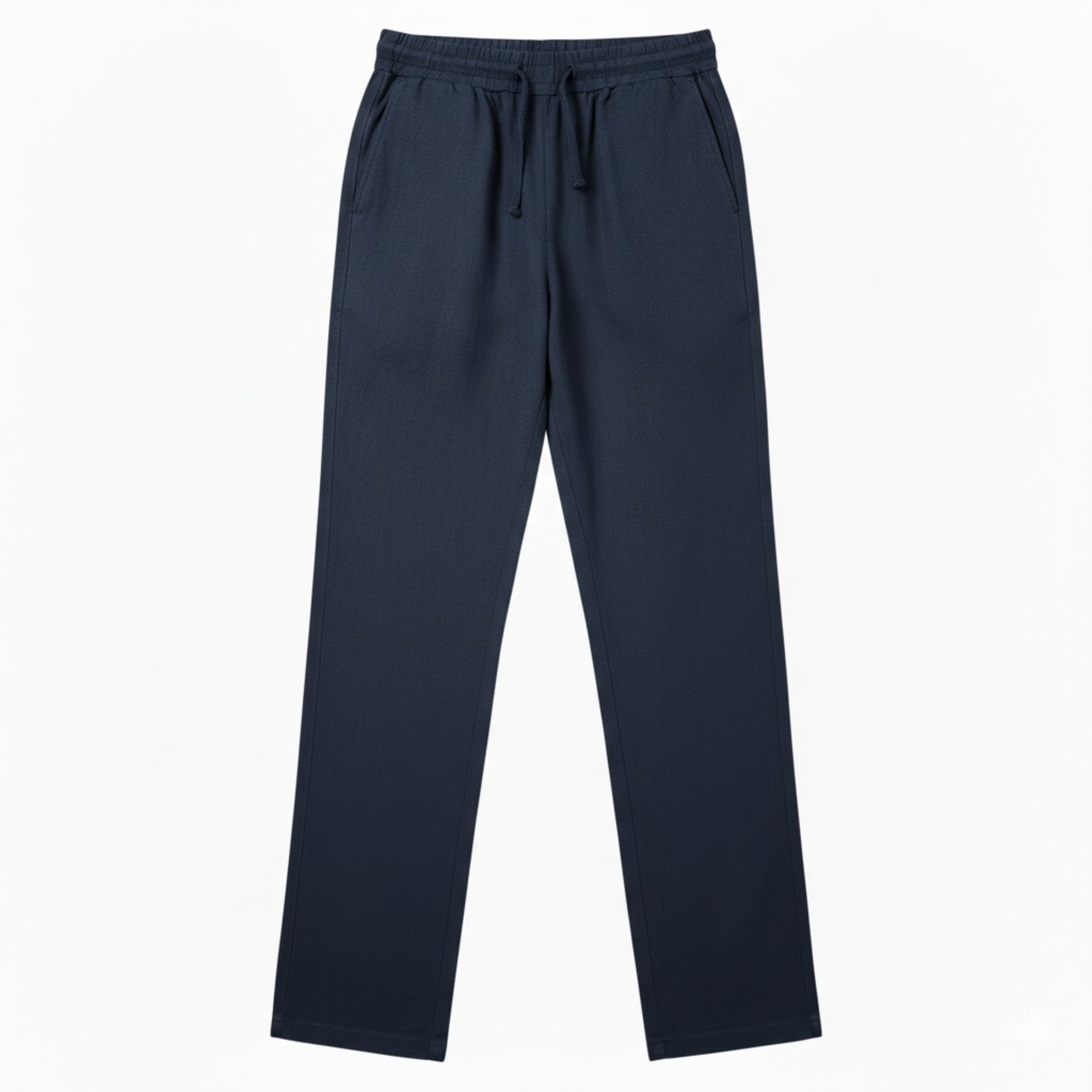 Men's Cotton Linen Straight Leg Pants Breathable Casual Full Length Trousers