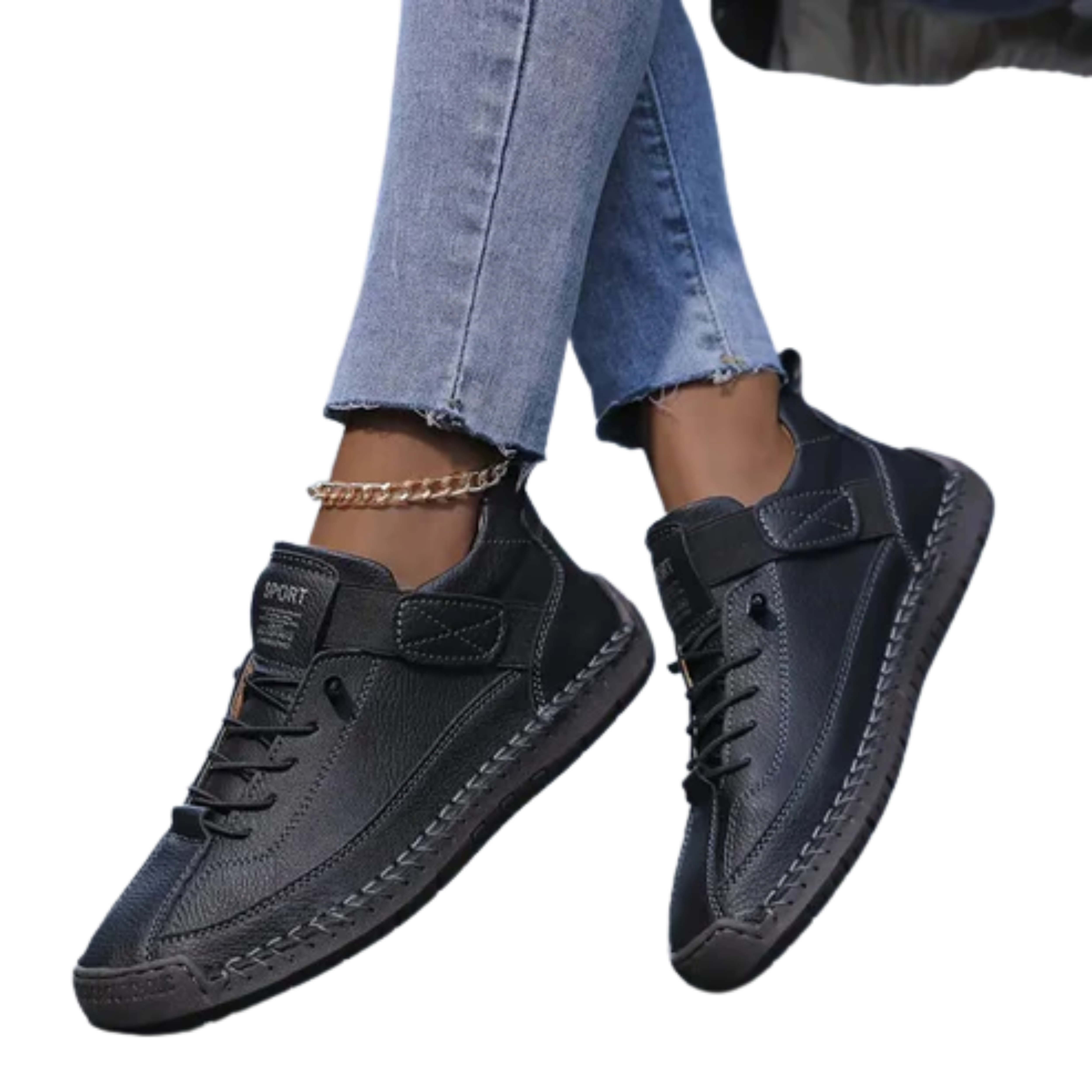 Women's sneakers — textured lace-up cushioned sole — casual daily