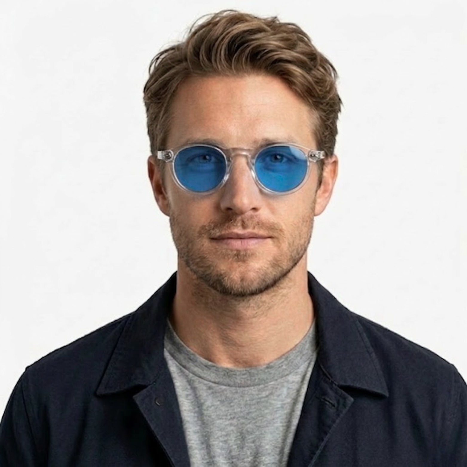 Polarized Retro Round Sunglasses Unisex Acetate Frame UV400 Protection Sun Shades