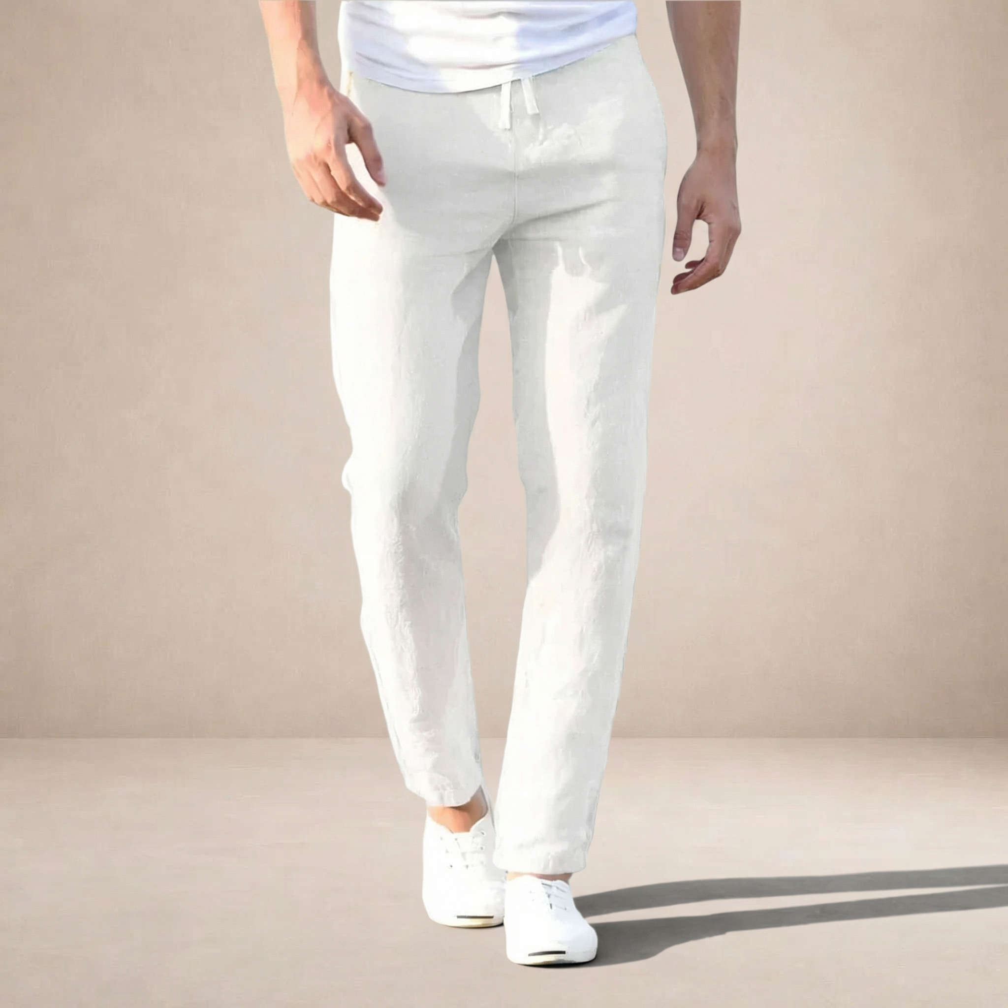 Men's Straight Leg Linen Trousers