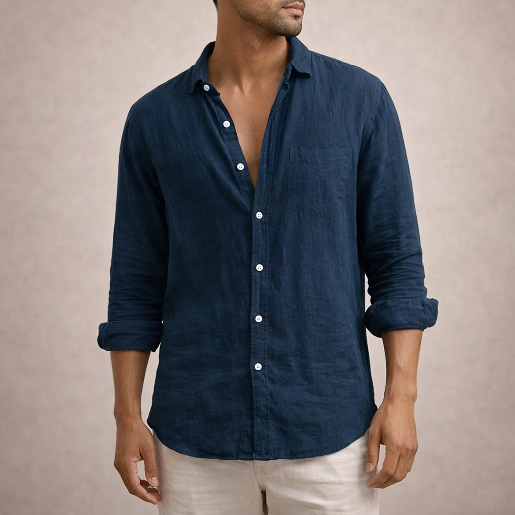 Men's Regular Fit Linen Shirt