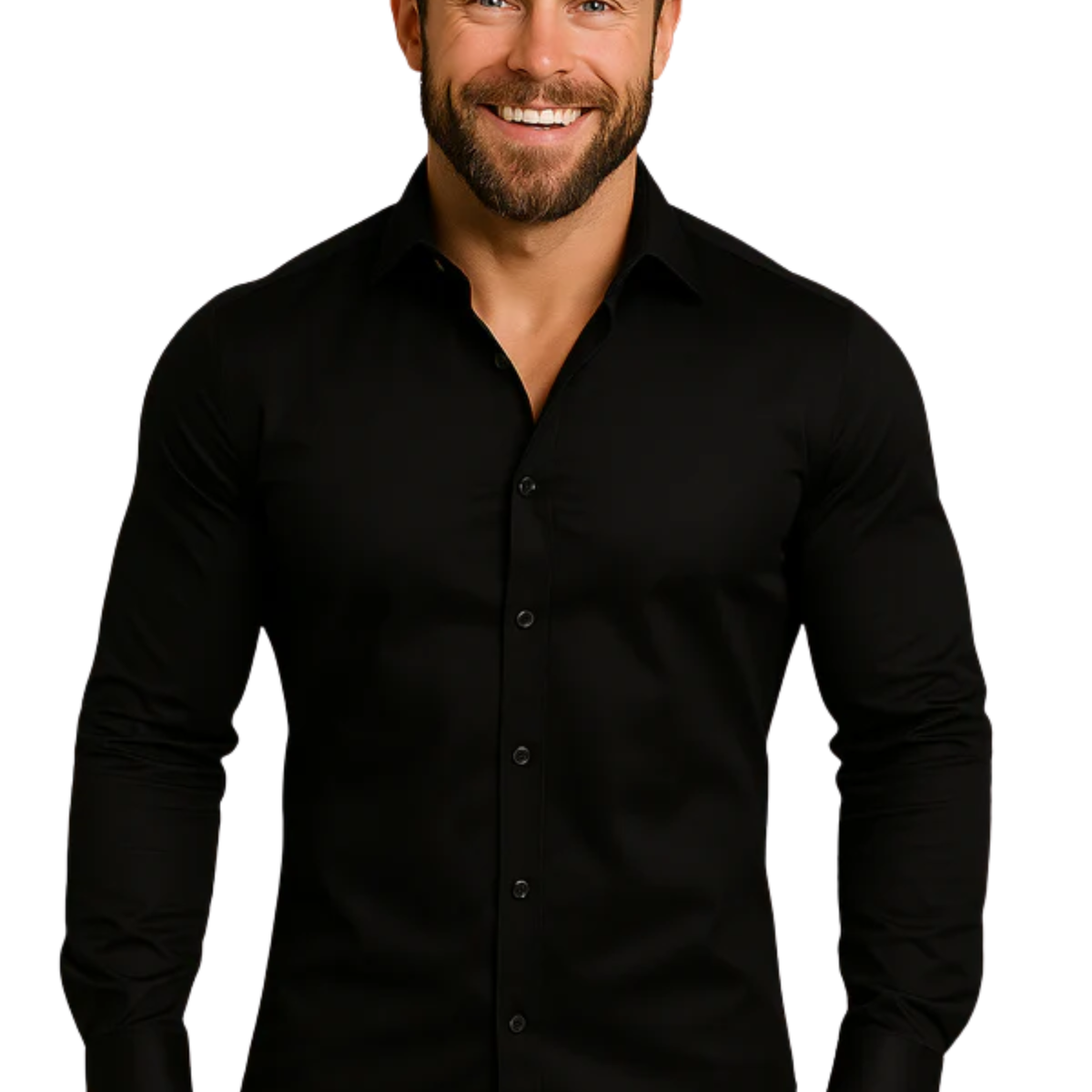 Men’s long-sleeved shirt — structured fit wrinkle-free finish — business