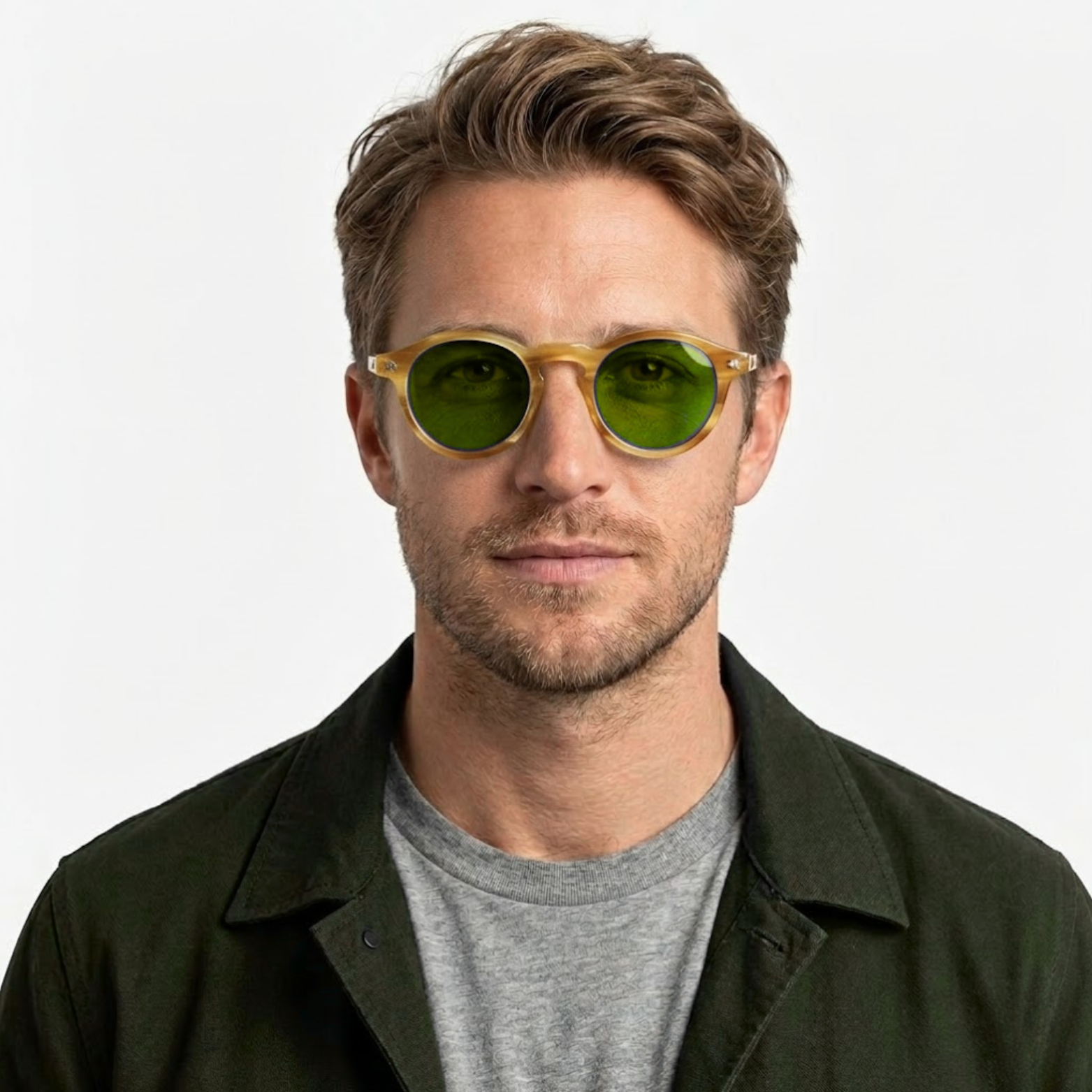 Polarized Retro Round Sunglasses Unisex Acetate Frame UV400 Protection Sun Shades