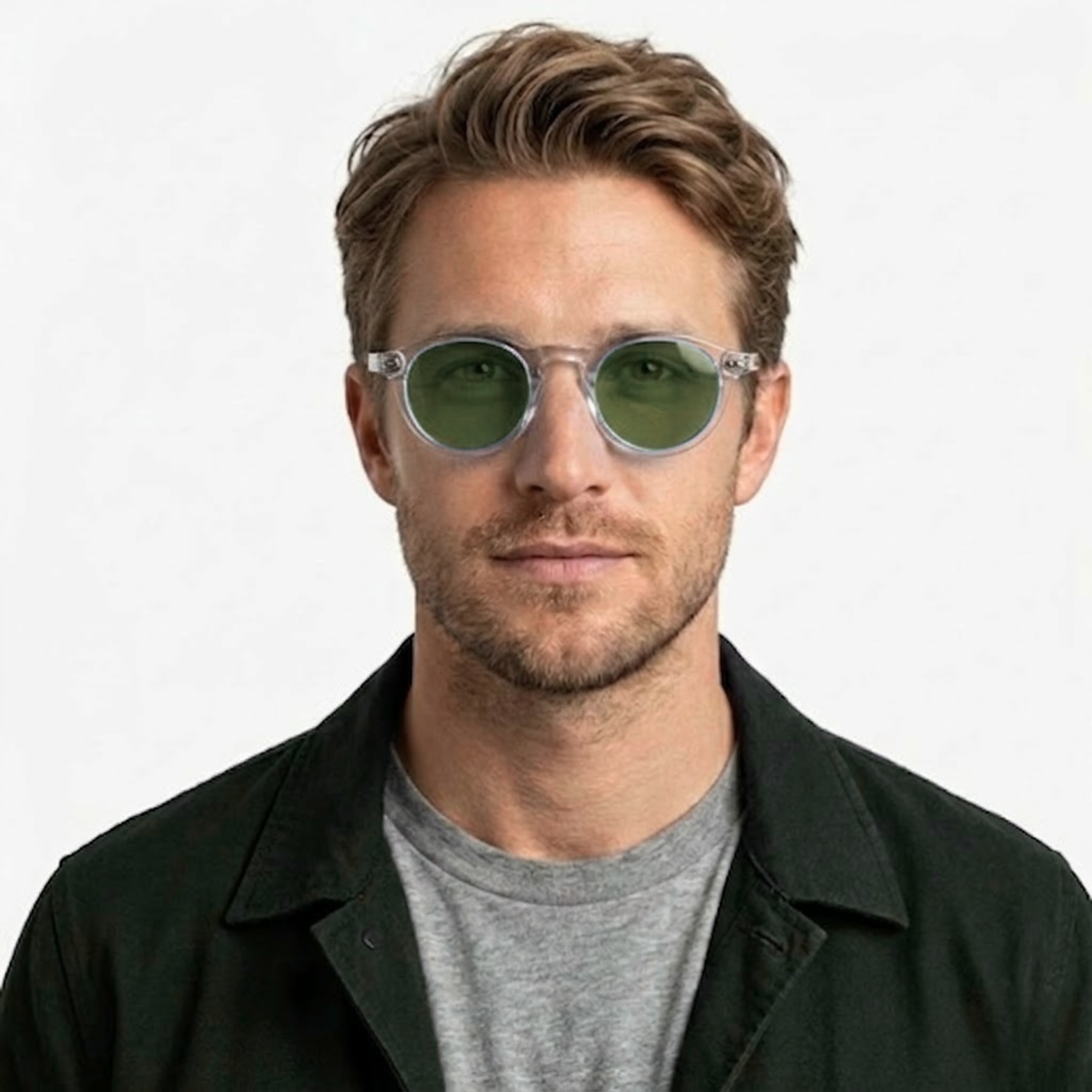 Polarized Retro Round Sunglasses Unisex Acetate Frame UV400 Protection Sun Shades