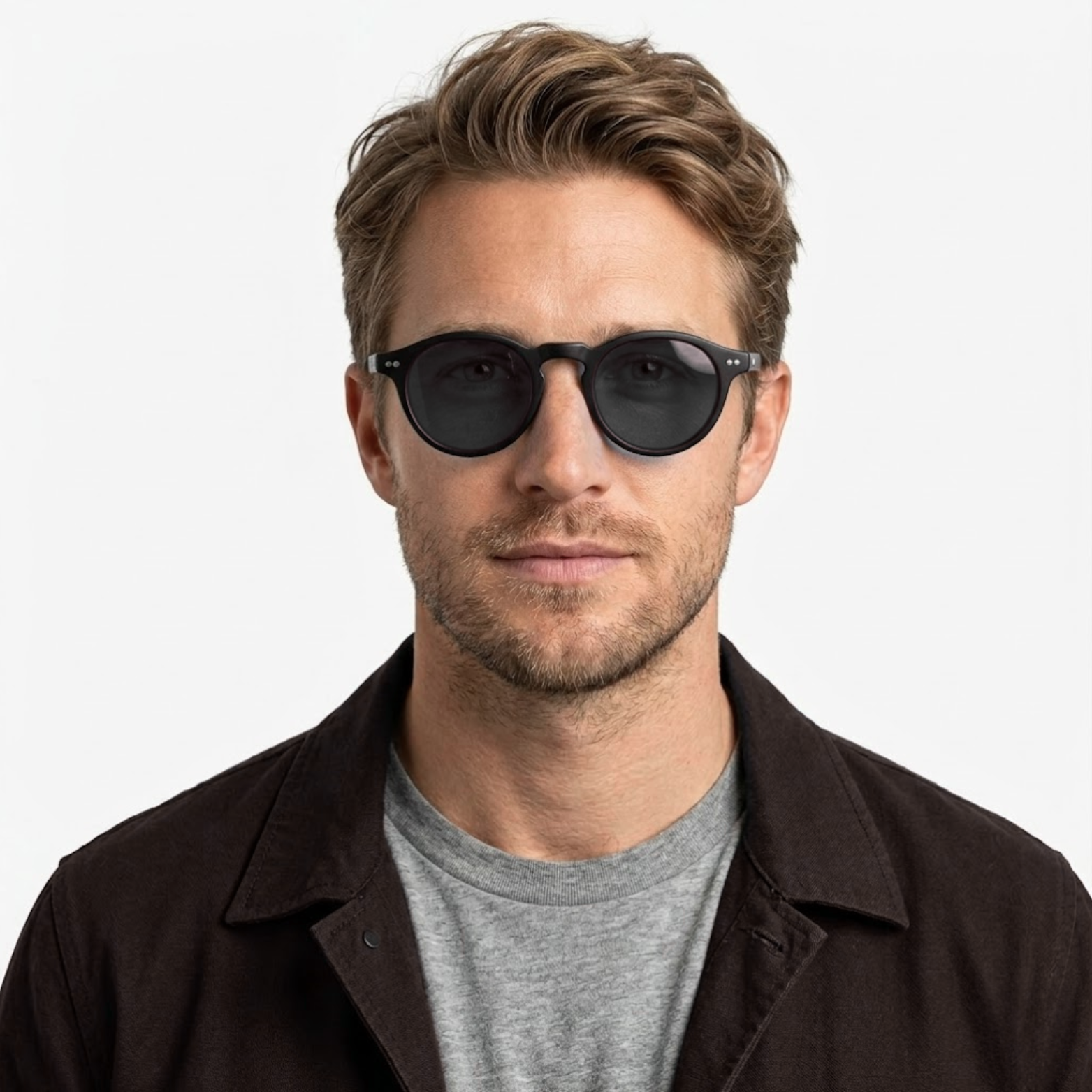 Polarized Retro Round Sunglasses Unisex Acetate Frame UV400 Protection Sun Shades