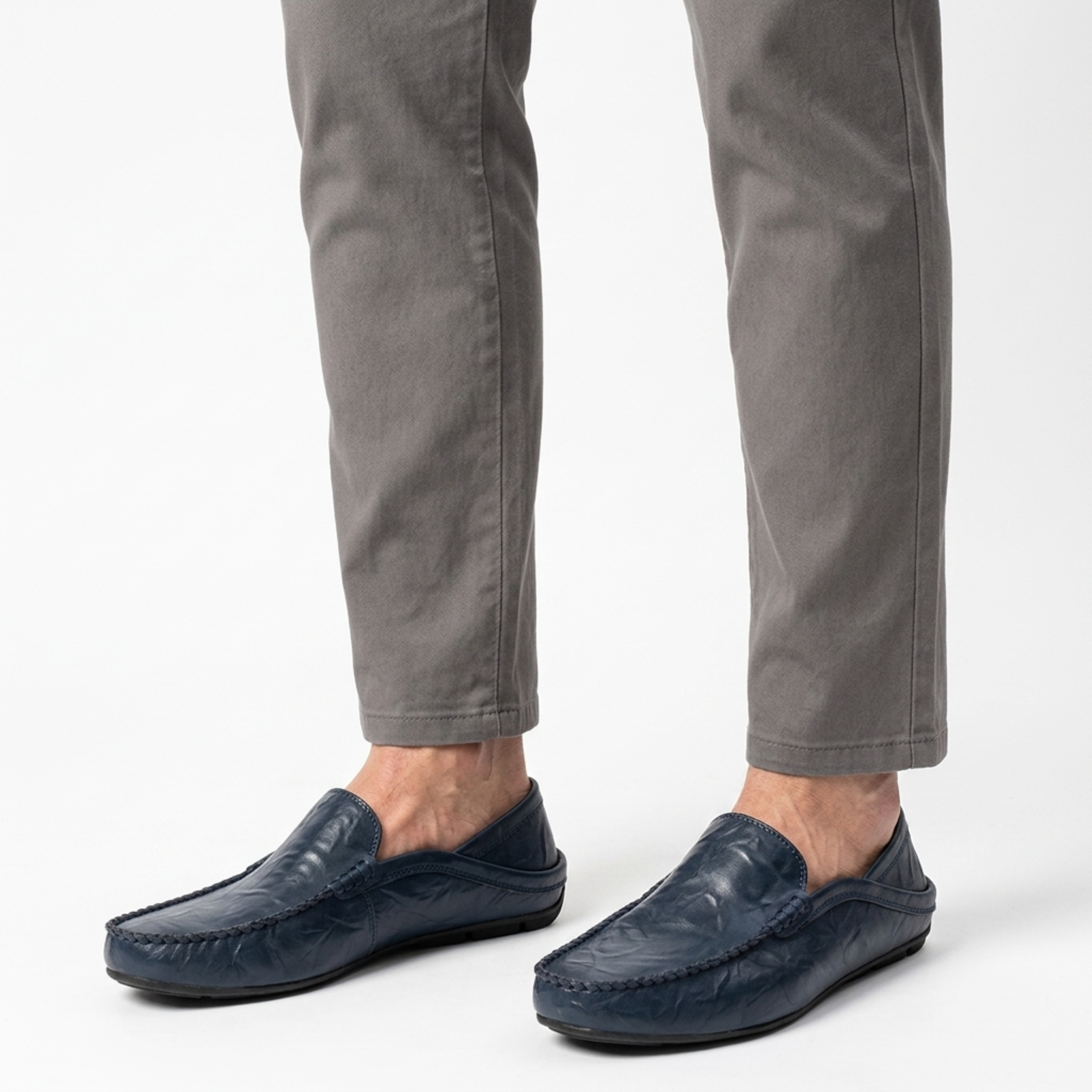 Men's leather loafers — fold-down heel — travel and casual wear