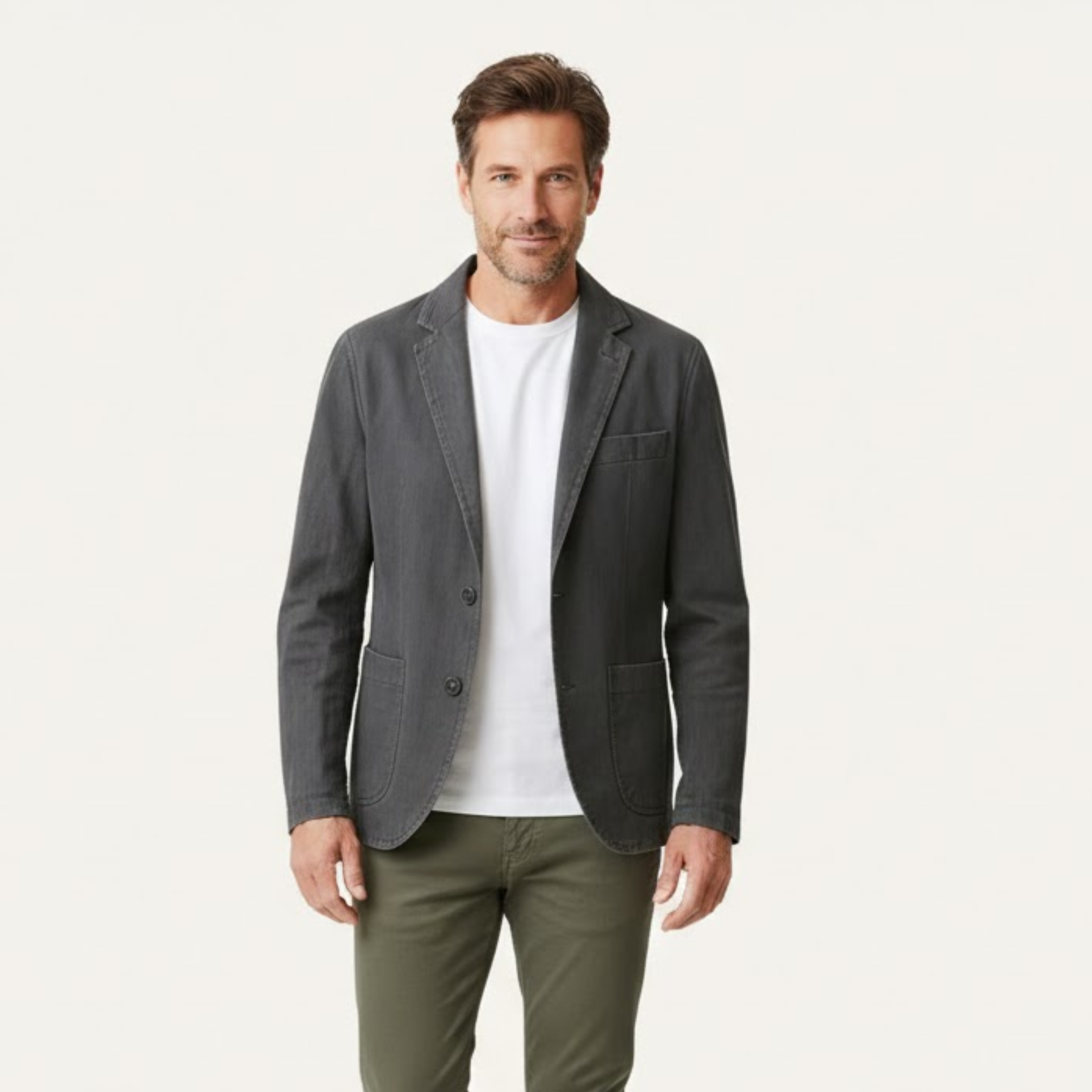 Men's Linen Blazer Jacket Cotton Blend Lightweight Casual Single Button Suit Coat