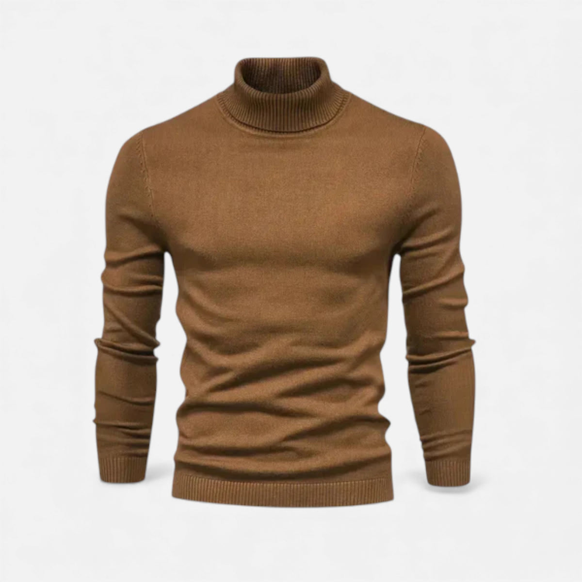 Veroux Mode | Men’s Turtleneck Knit Pullover – Basil Edition
