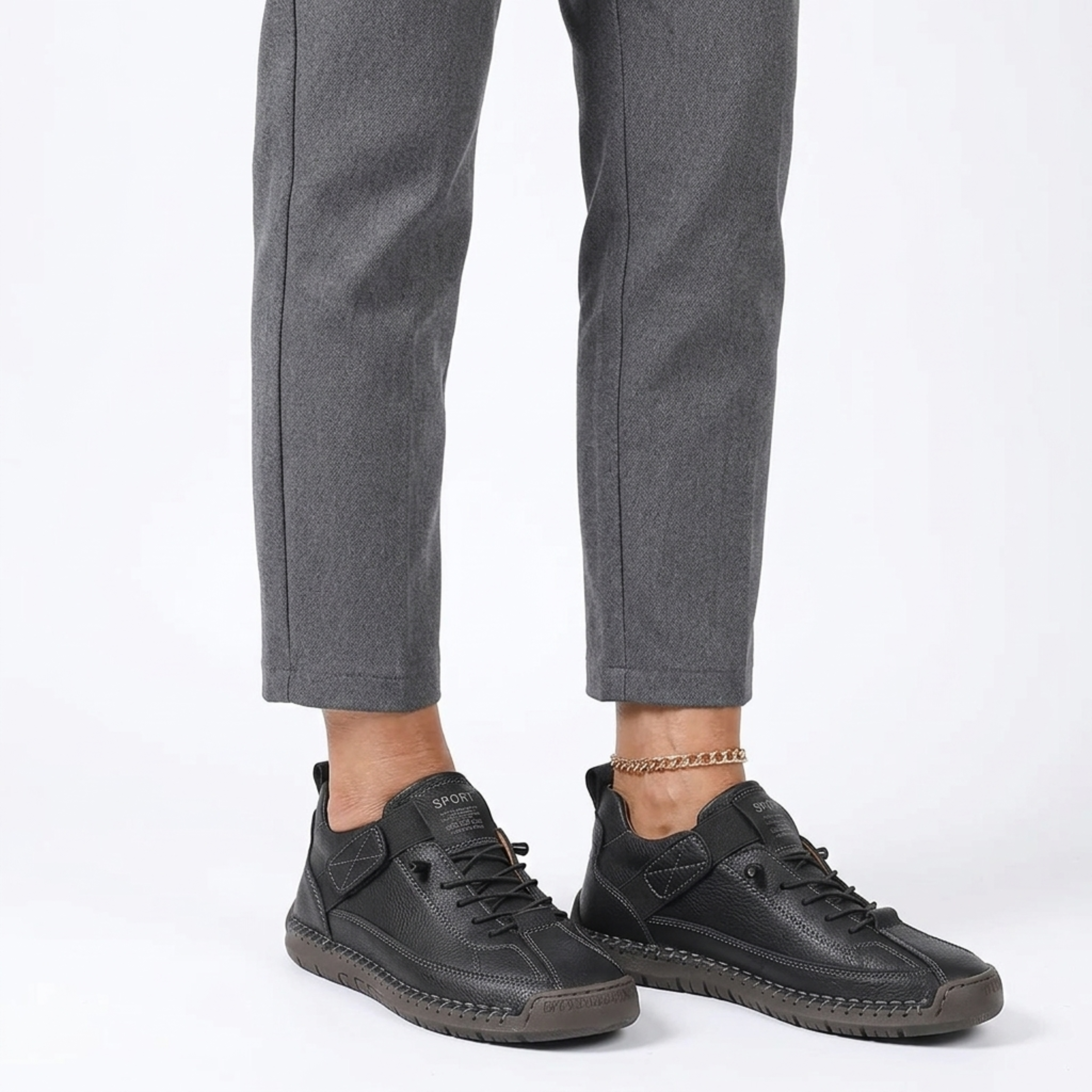 Women's sneakers — textured lace-up cushioned sole — casual daily