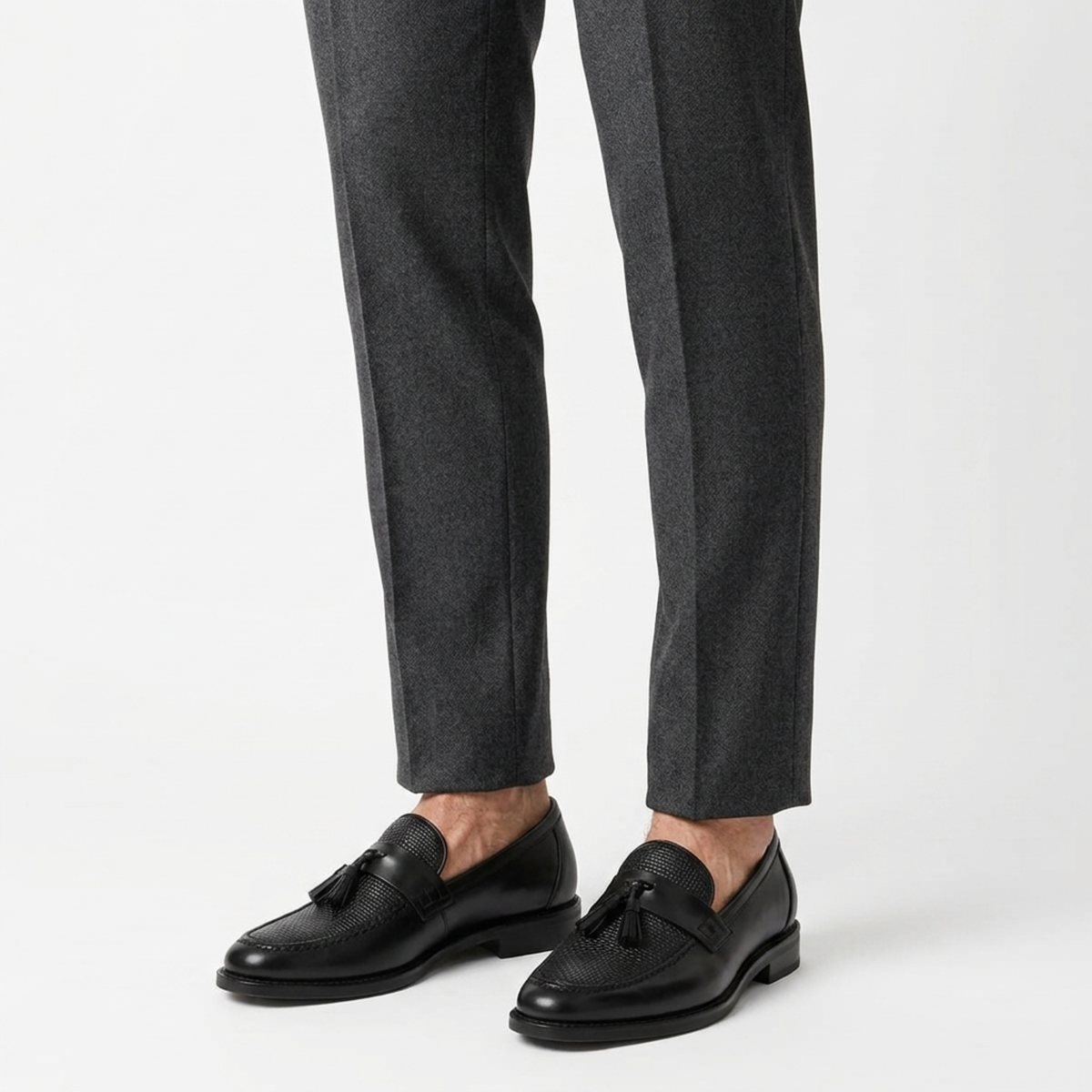 Men’s woven tassel loafers — classic slip-on for business formal