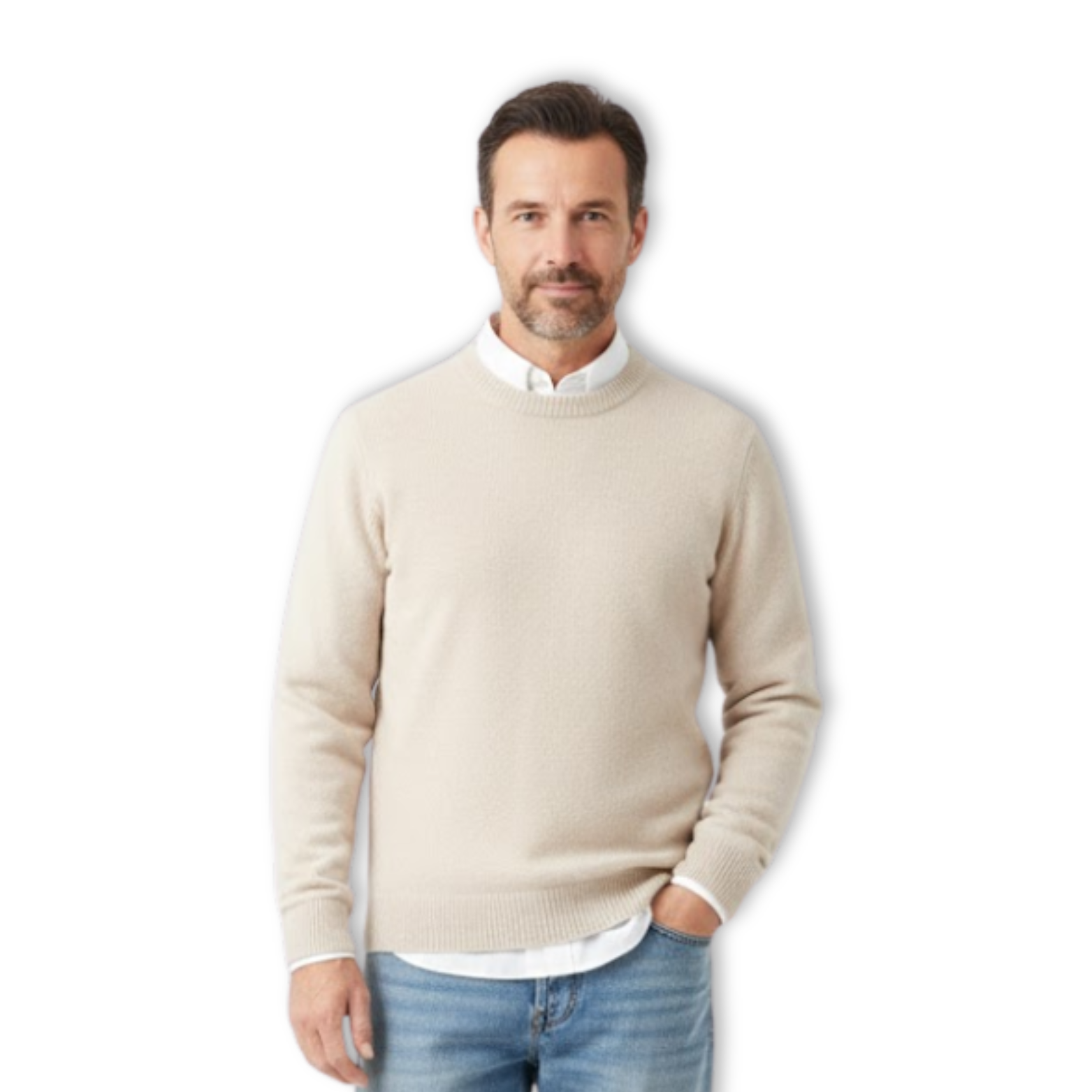 Cashmere Sweater O-neck Pullovers Men's Loose Oversized Knitted Bottom Shirt
