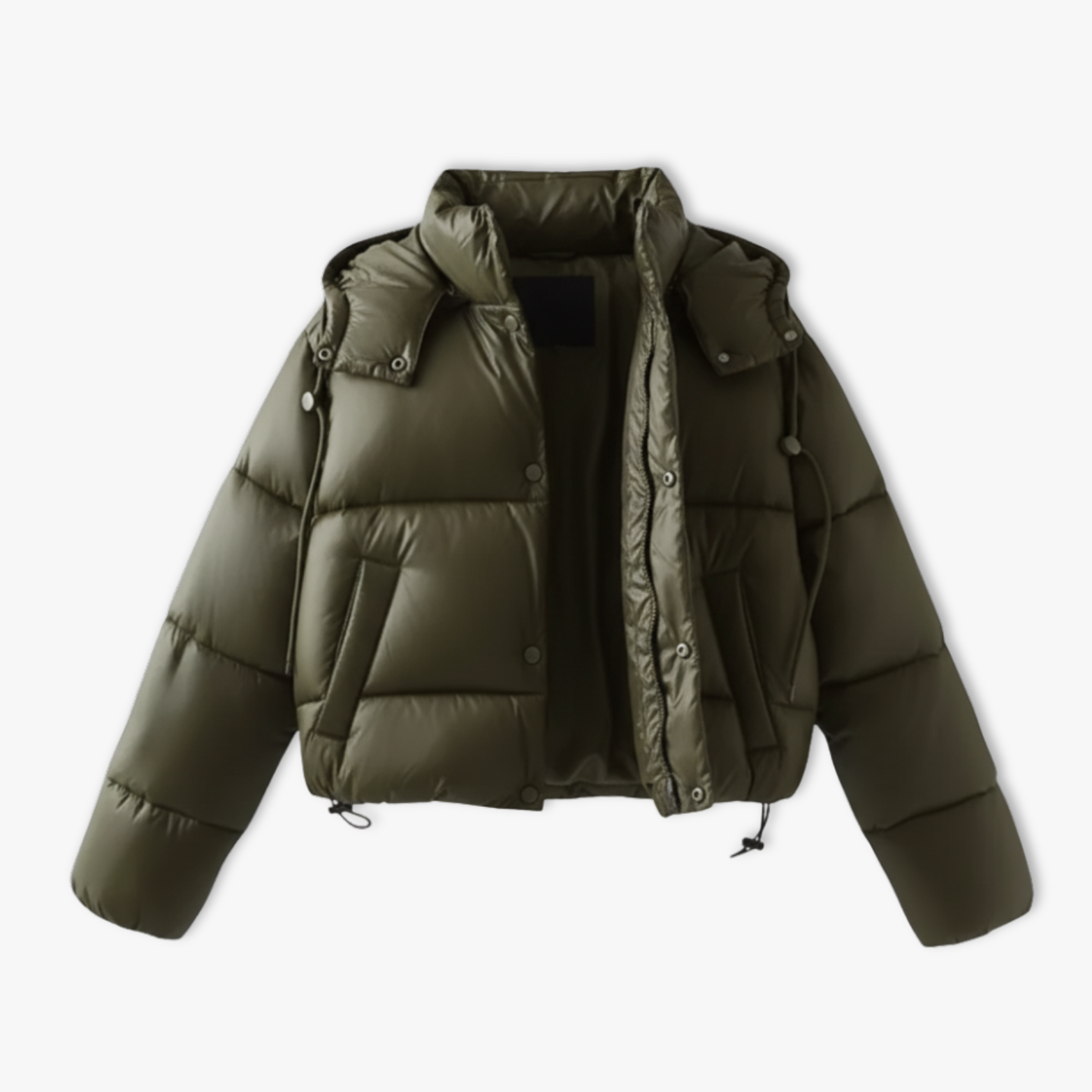 Standing Neck Hooded Short Cotton Coat Jacket Autumn Winter