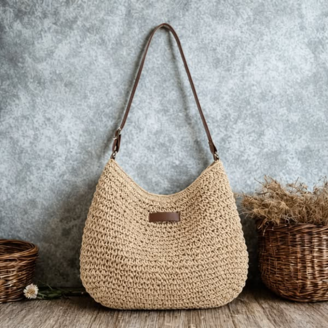Woven Straw Crossbody Shoulder Bag