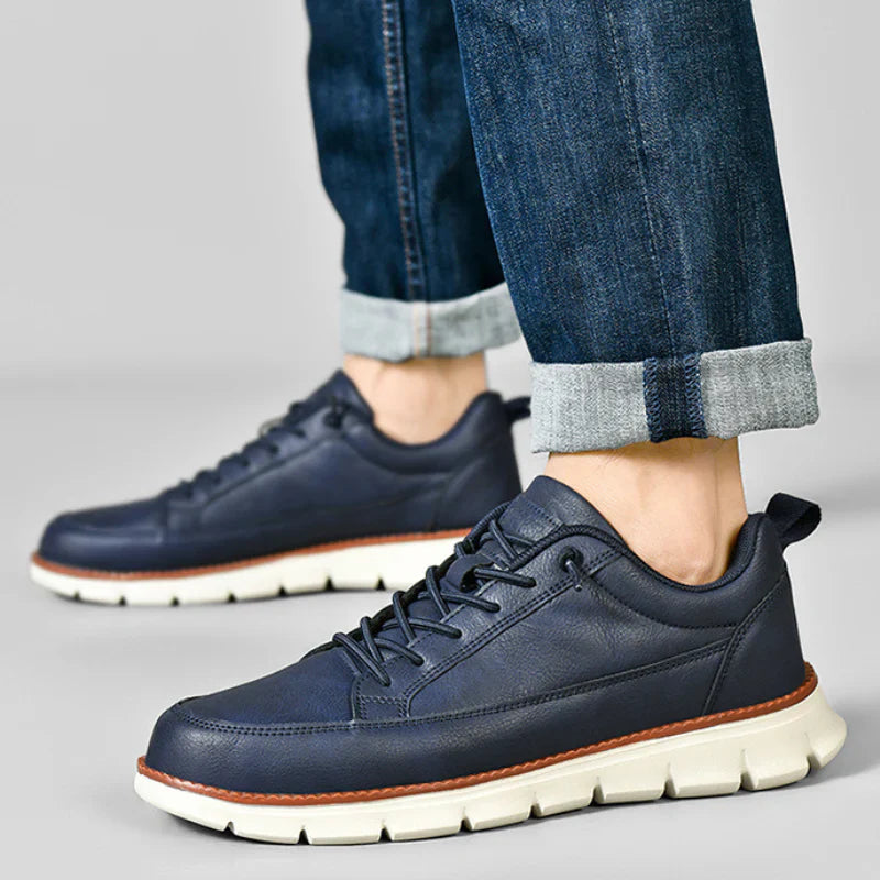 Men's sneakers | leather cushioned sole - casual daily