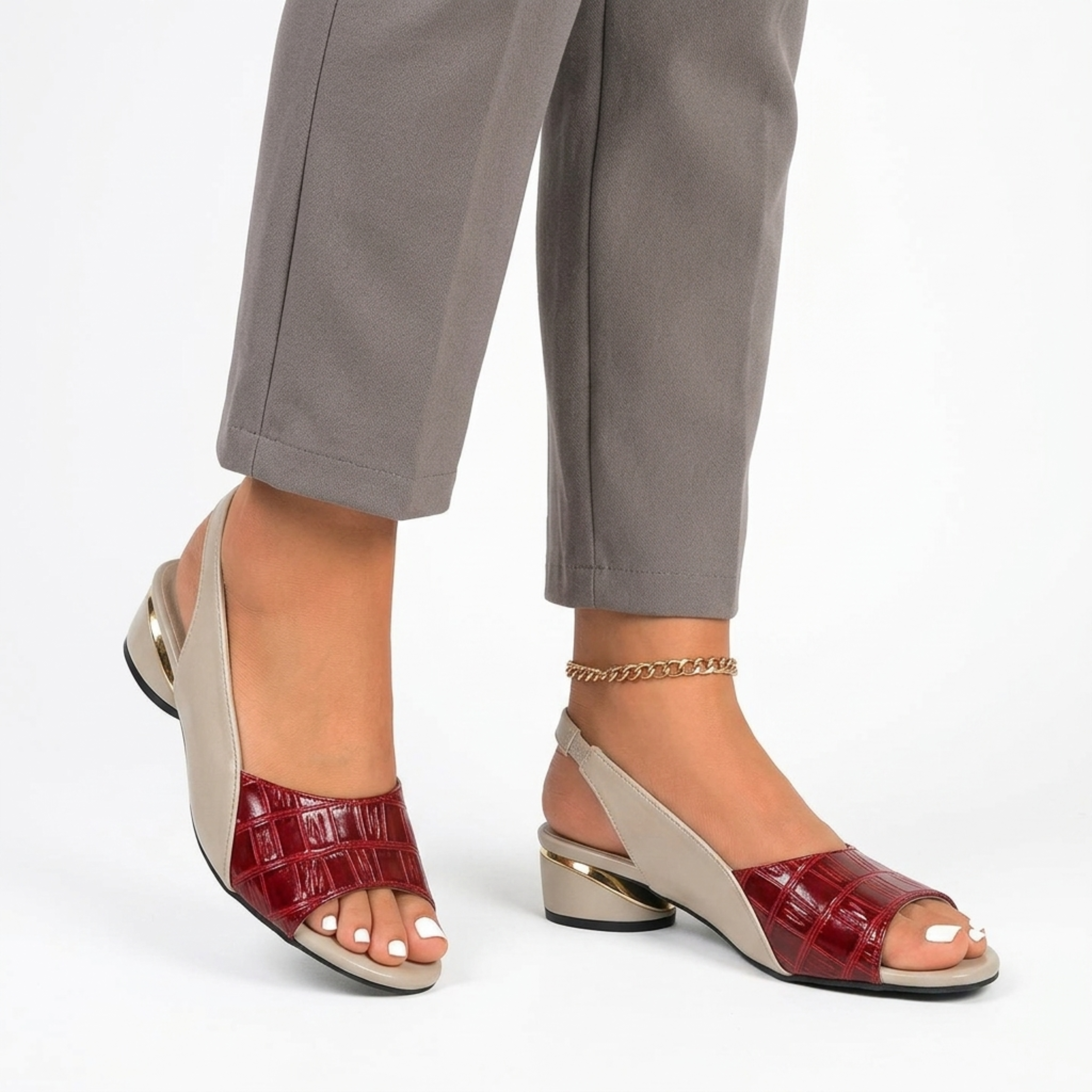Women's open-toe sandals — slingback with block heel — everyday comfort
