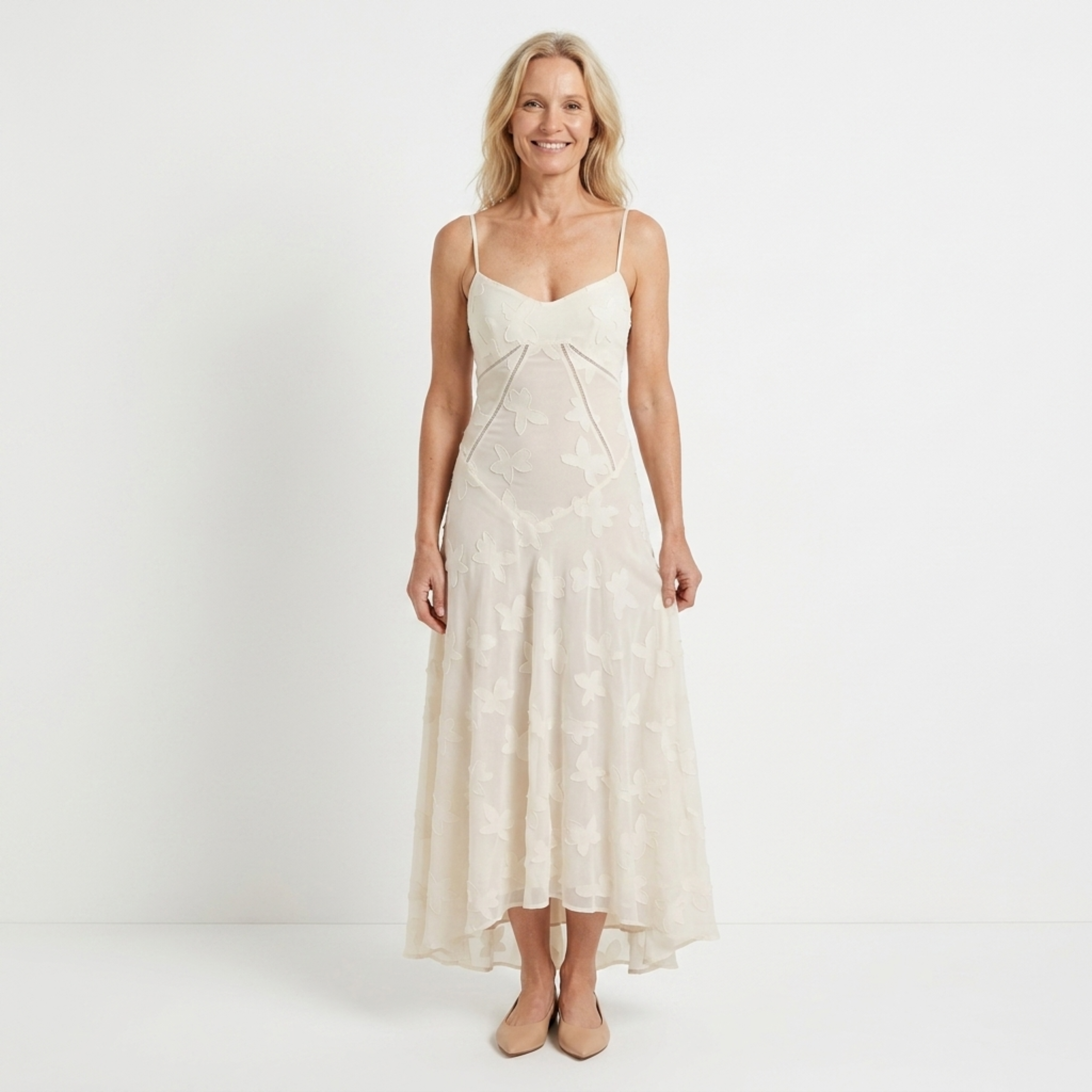 Women's Floral Maxi Dress Lace Overlay Sweetheart Neckline Spaghetti Strap Formal