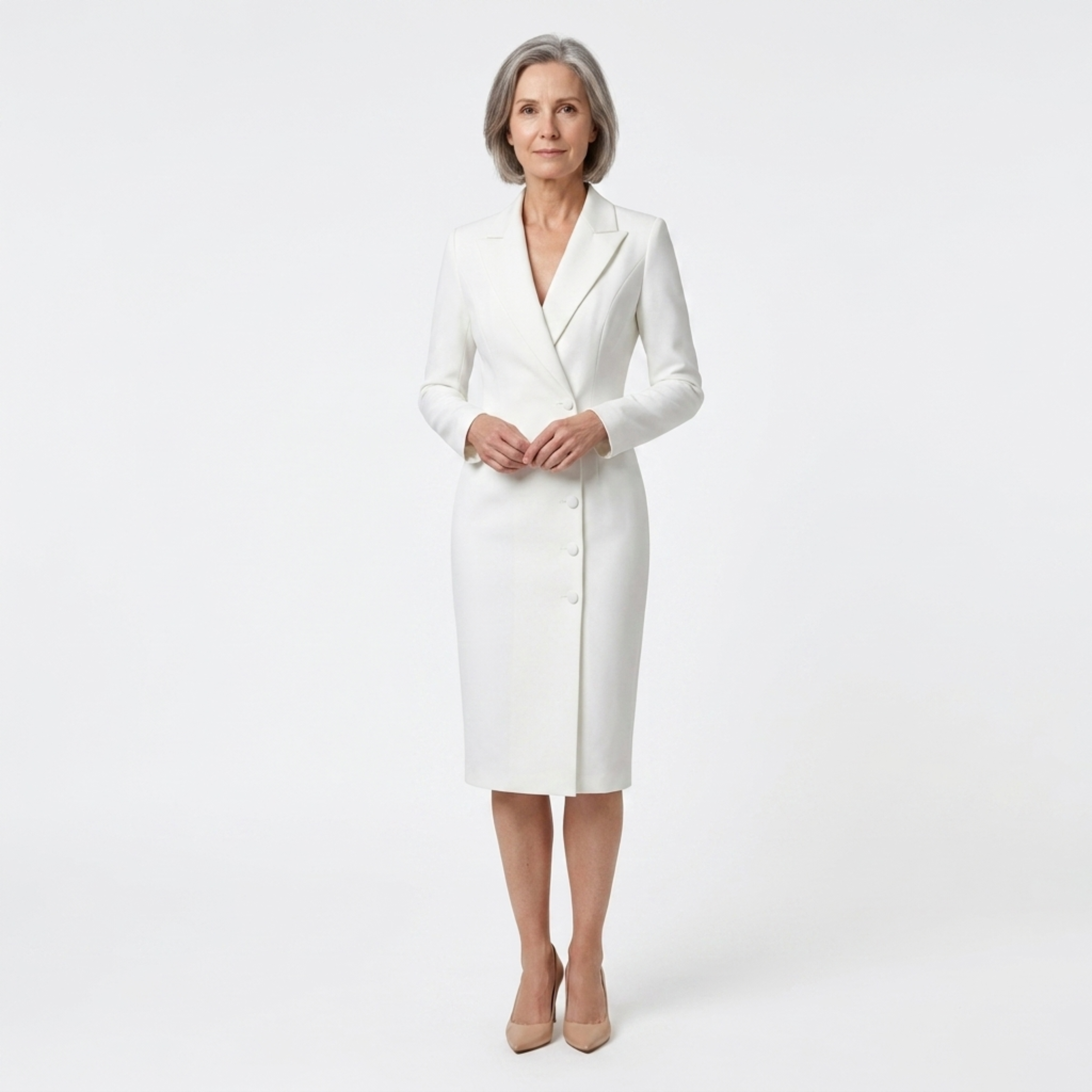 Women's blazer dress — fitted long sleeve midi — formal events