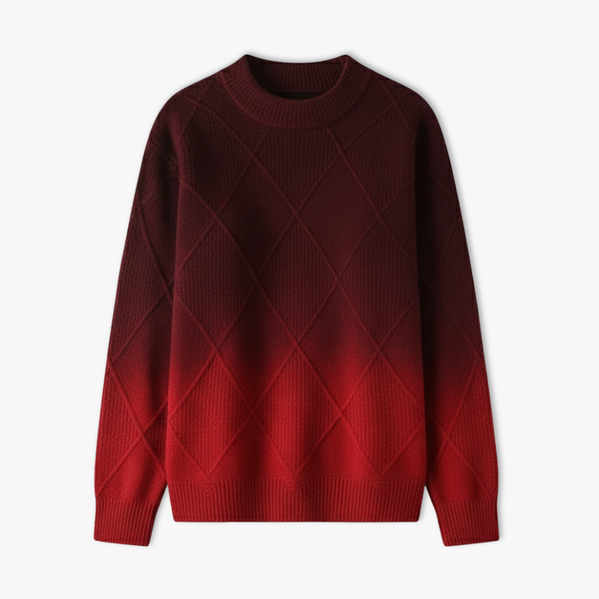 Men Gradient Knitwear Loose Fit Round Neck Pullover